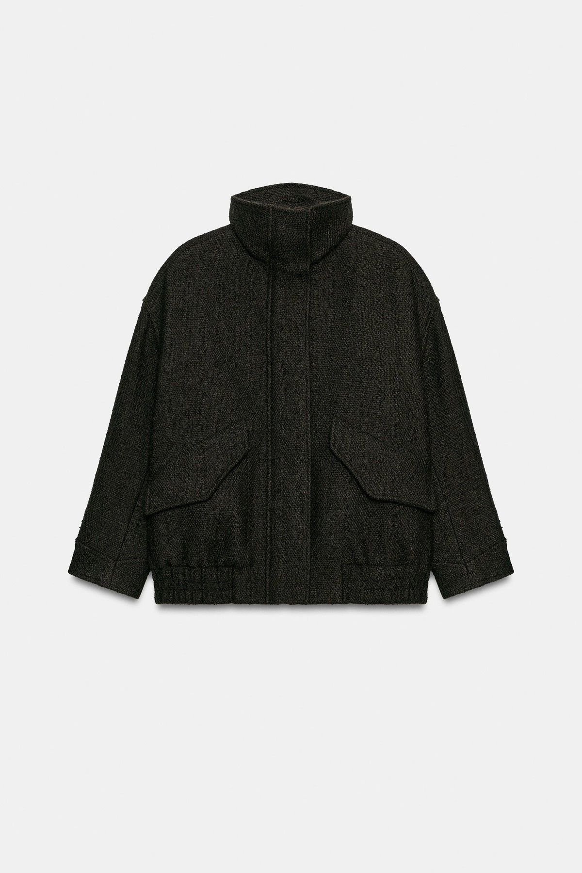 자라 울 블렌드 하이넥 봄버 자켓 6303/240/505 KHAKI