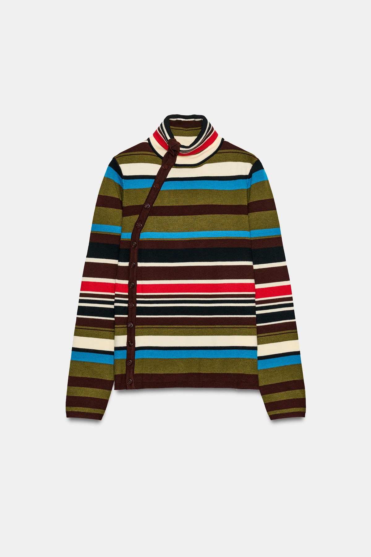 자라 스트라이프 하이넥 니트 스웨터 2893/145/330 MULTICOLOURED