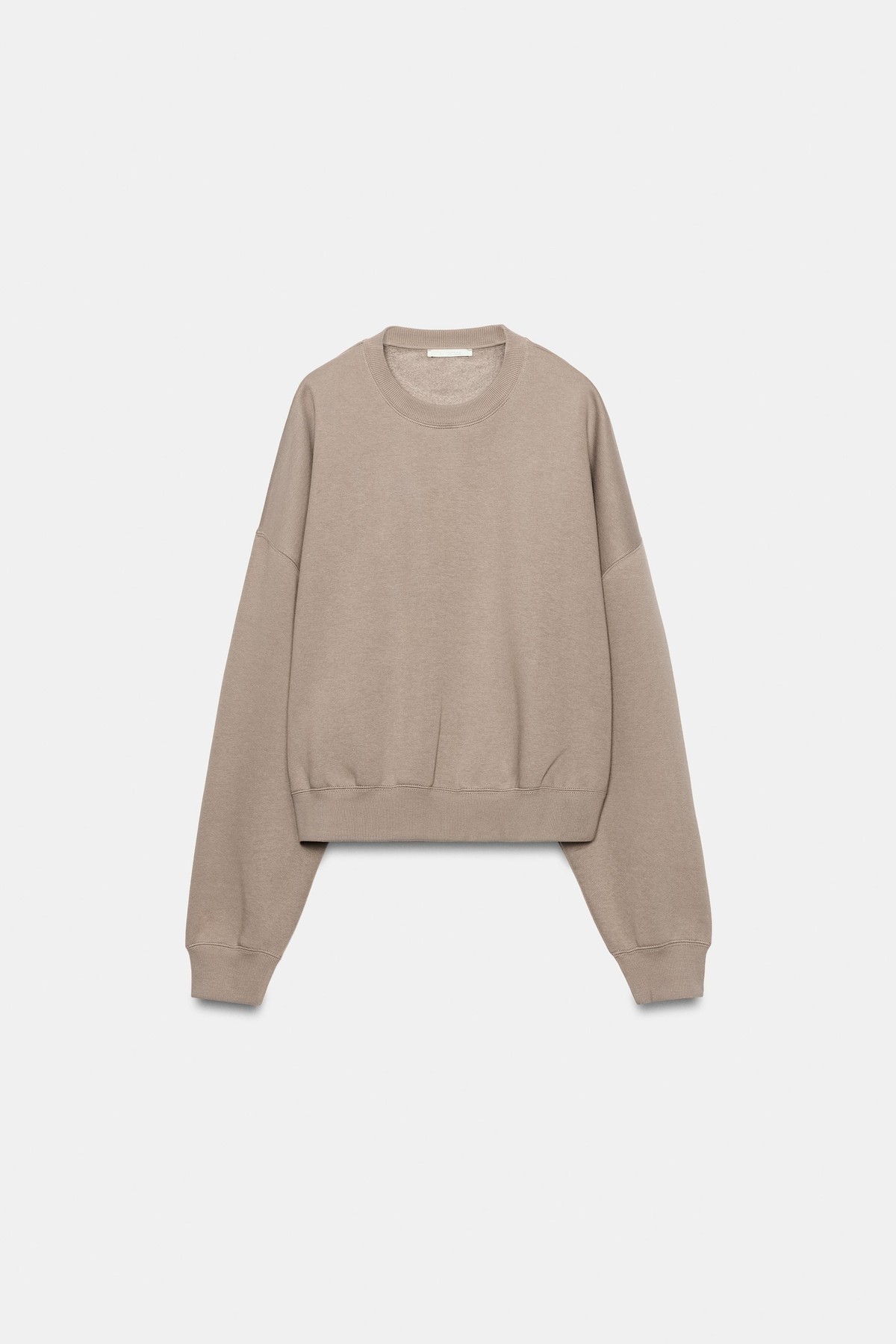 자라 베이직 플러시 라운드넥 맨투맨 8417/800/730 LIGHT BROWN