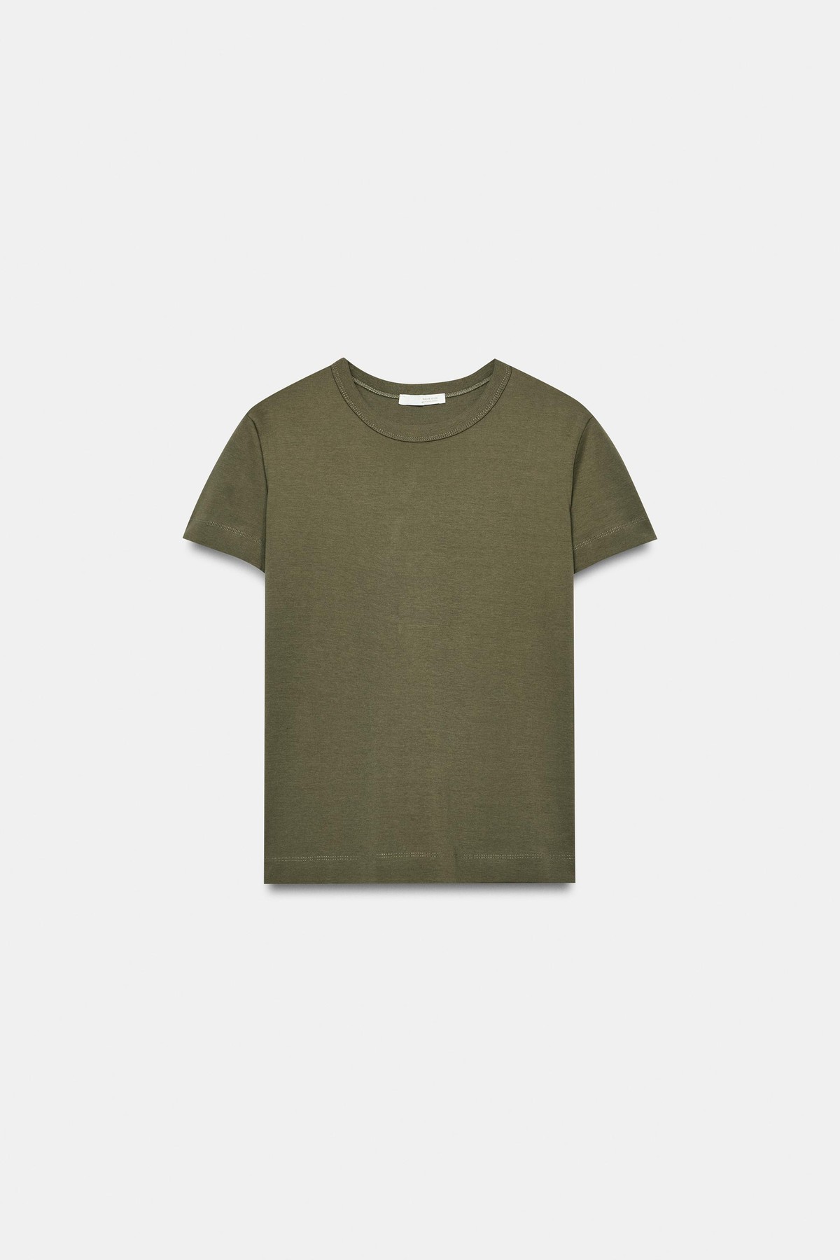 자라 라운드넥 인터록 반팔 티셔츠 4174/378/505 KHAKI