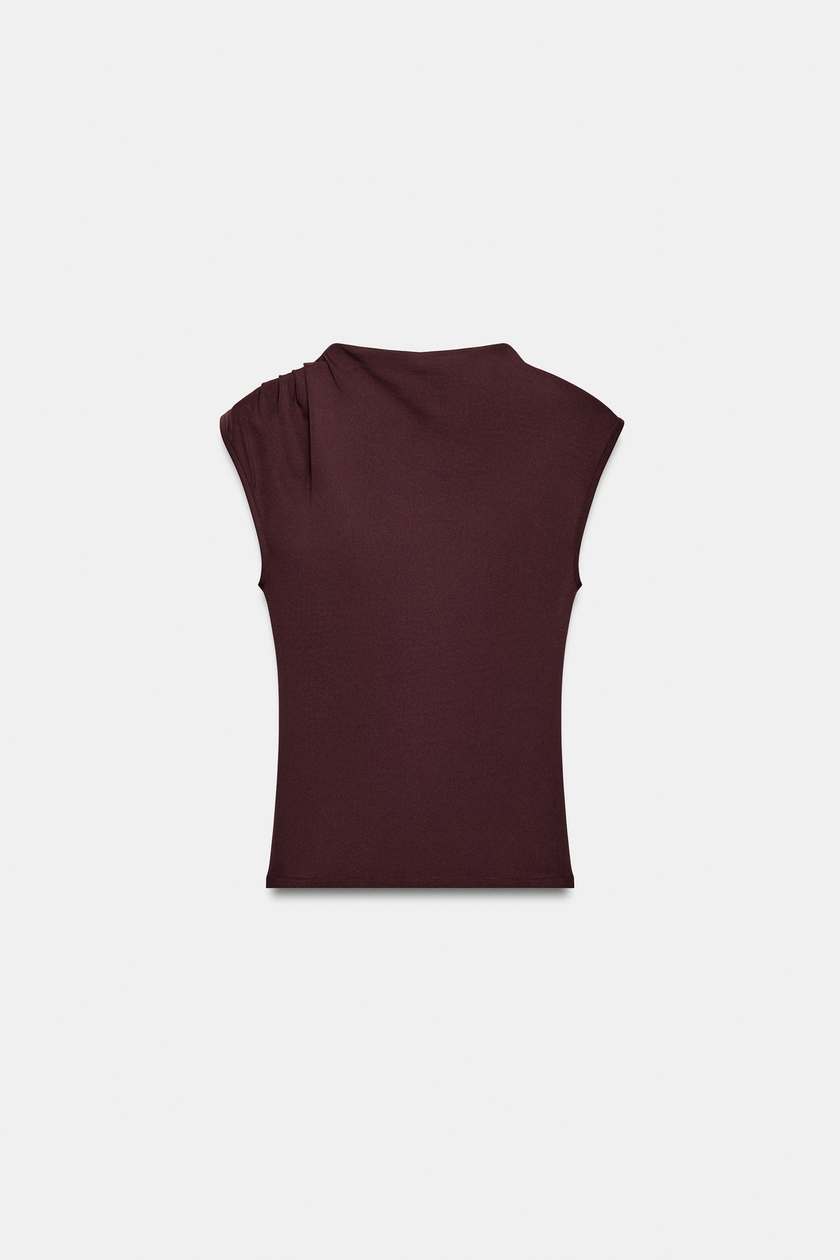 자라 레귤러핏 드레이프 반팔 티셔츠 5584/458/647 PLUM