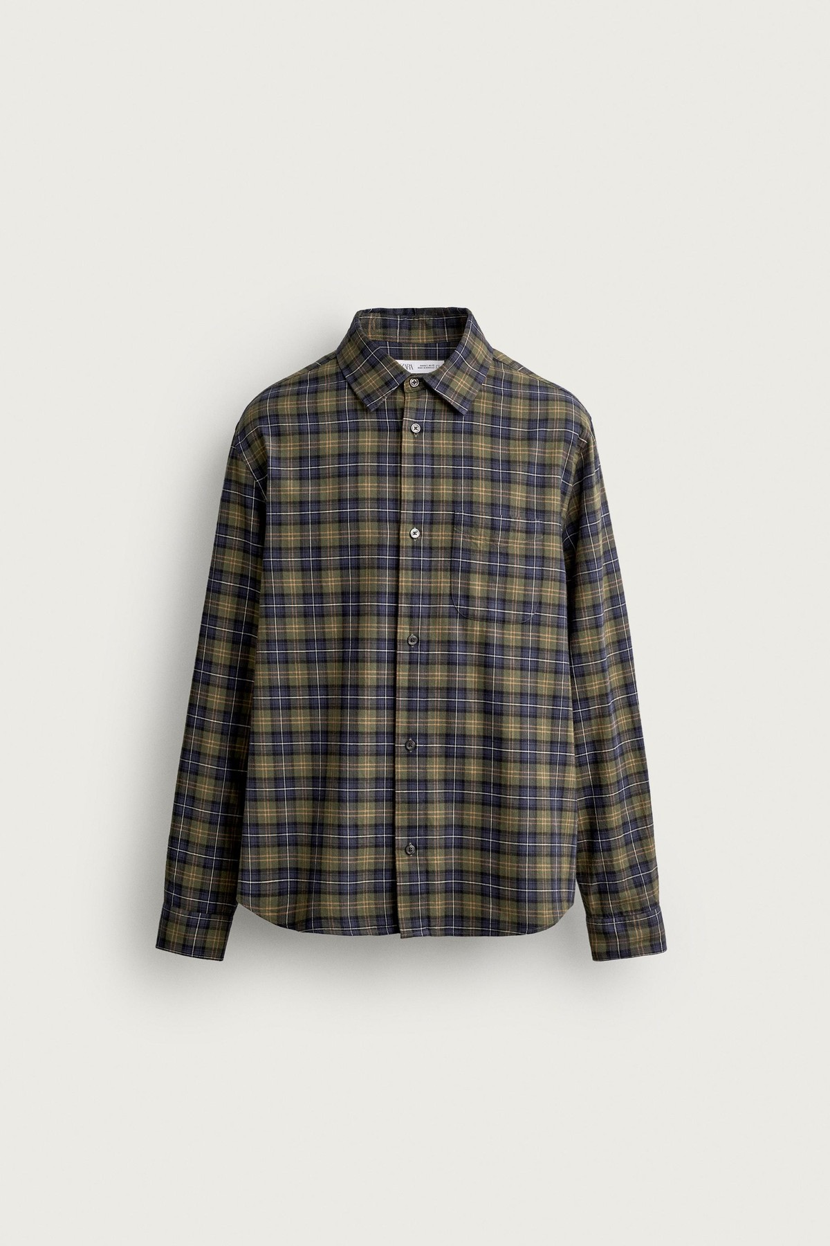 자라 릴렉스핏 체크 플란넬 긴팔 셔츠 4280/163/529 DARK GREEN