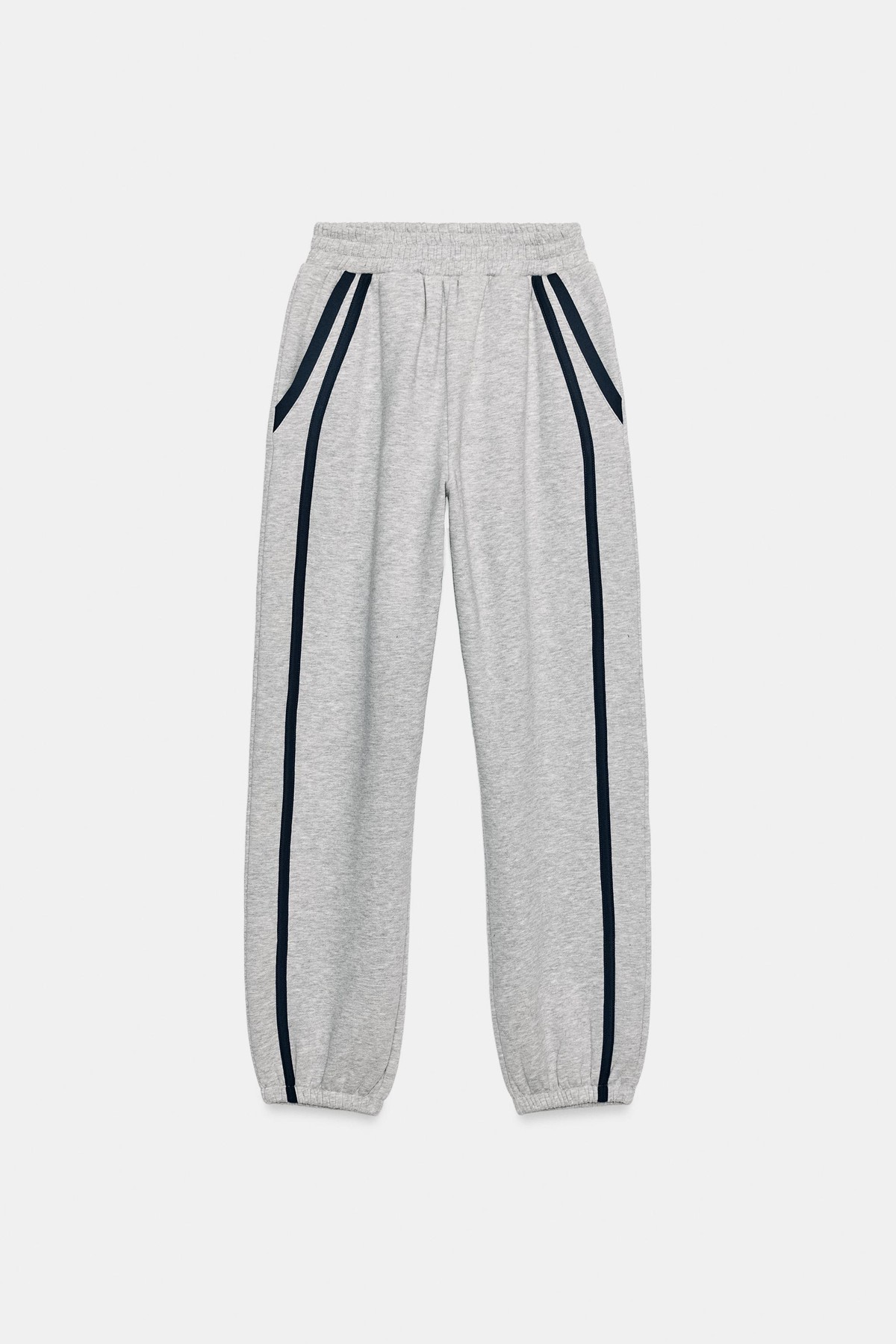 자라 플러시 배색 라인 조거 팬츠 2615/807/055 GREY / BLUE