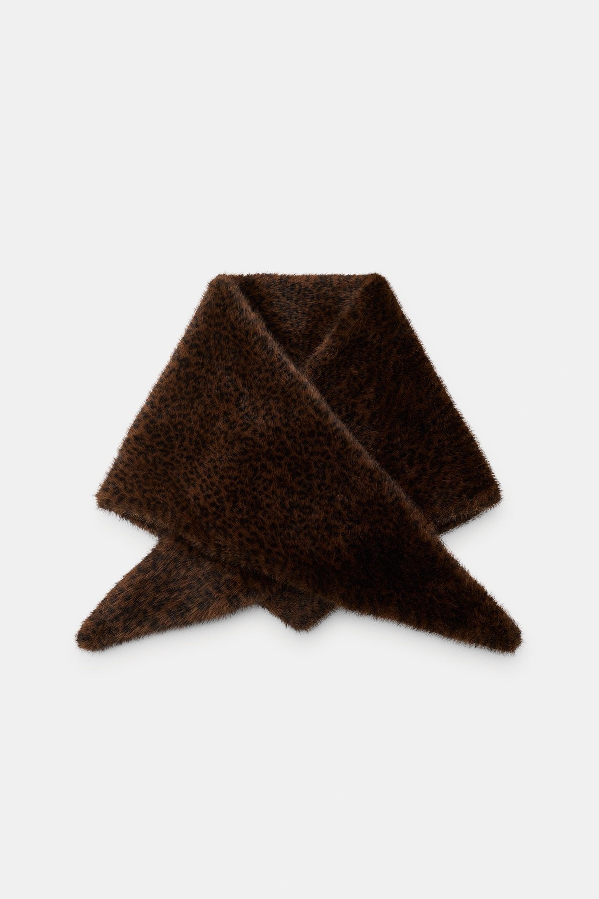 자라 페이크 퍼 프린트 삼각 머플러 1023/351/700 BROWN