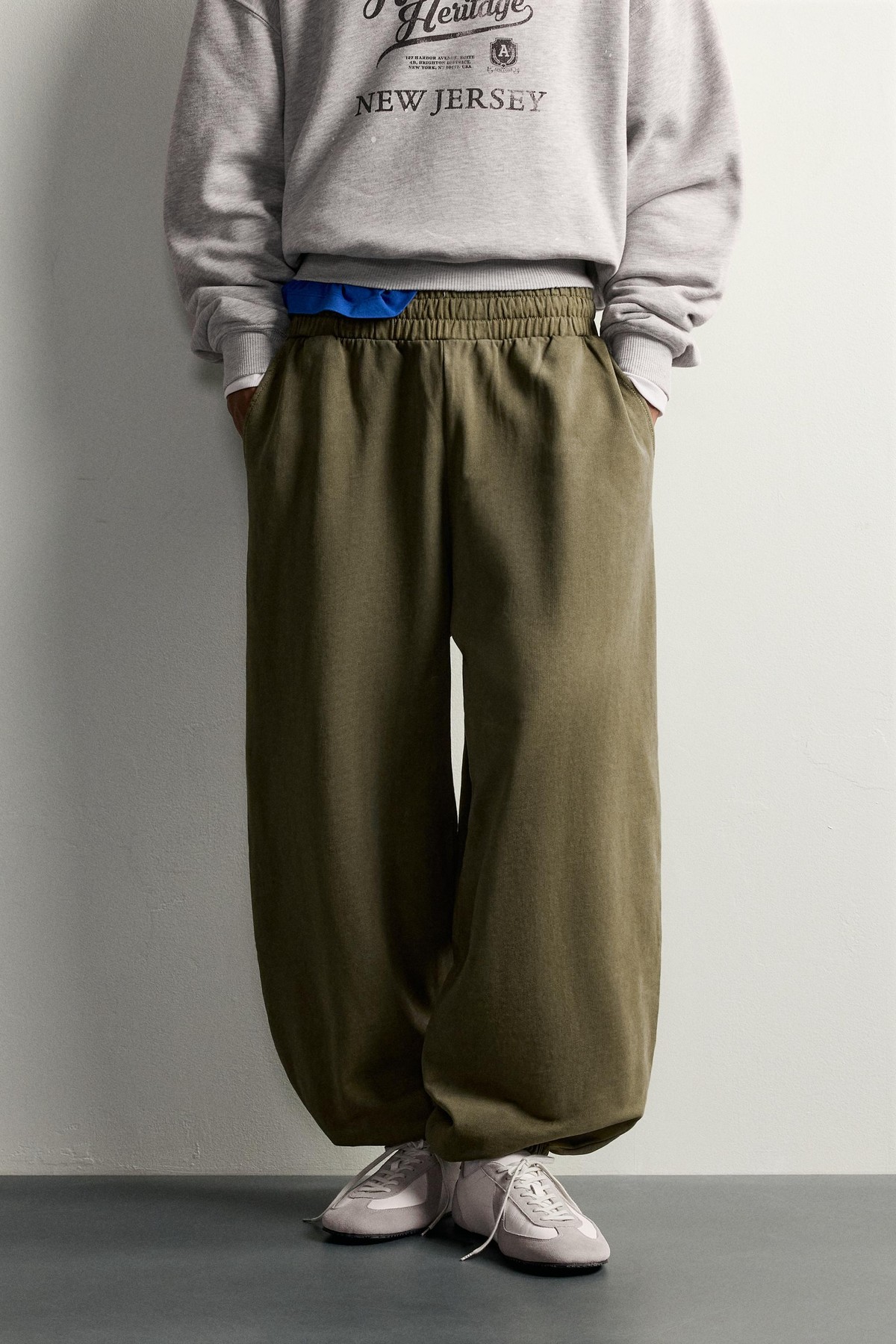 자라 벌룬핏 워시드 조거 팬츠 3443/328/505 KHAKI