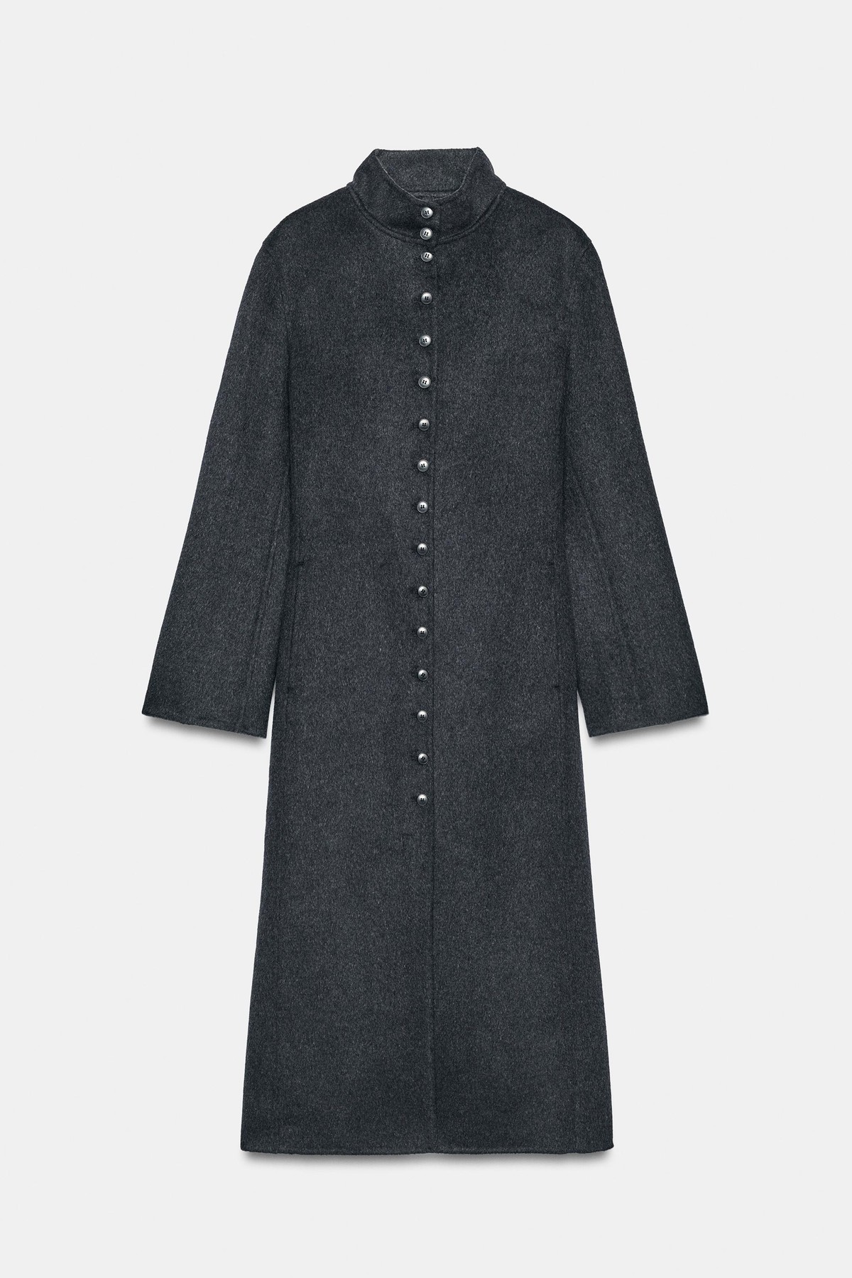 자라 울 혼방 하이넥 롱 코트 7522/262/922 DARK GREY