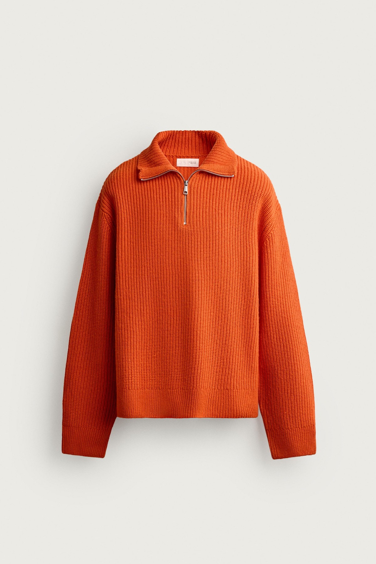 자라 릴렉스핏 지퍼넥 니트 스웨터 5755/358/615 ORANGE