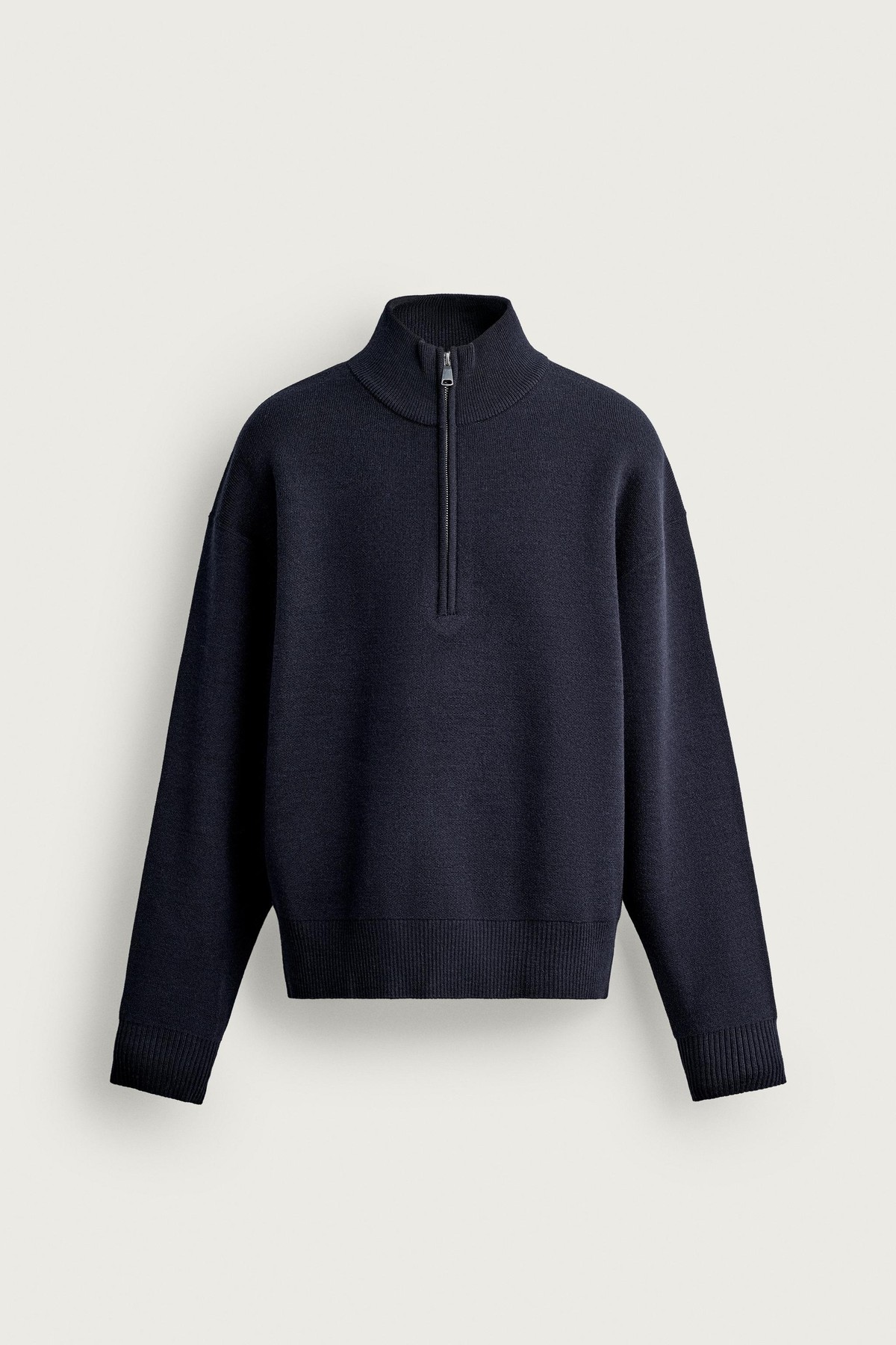 자라 릴렉스핏 하프집업 니트 스웨터 5755/360/422 DARK NAVY