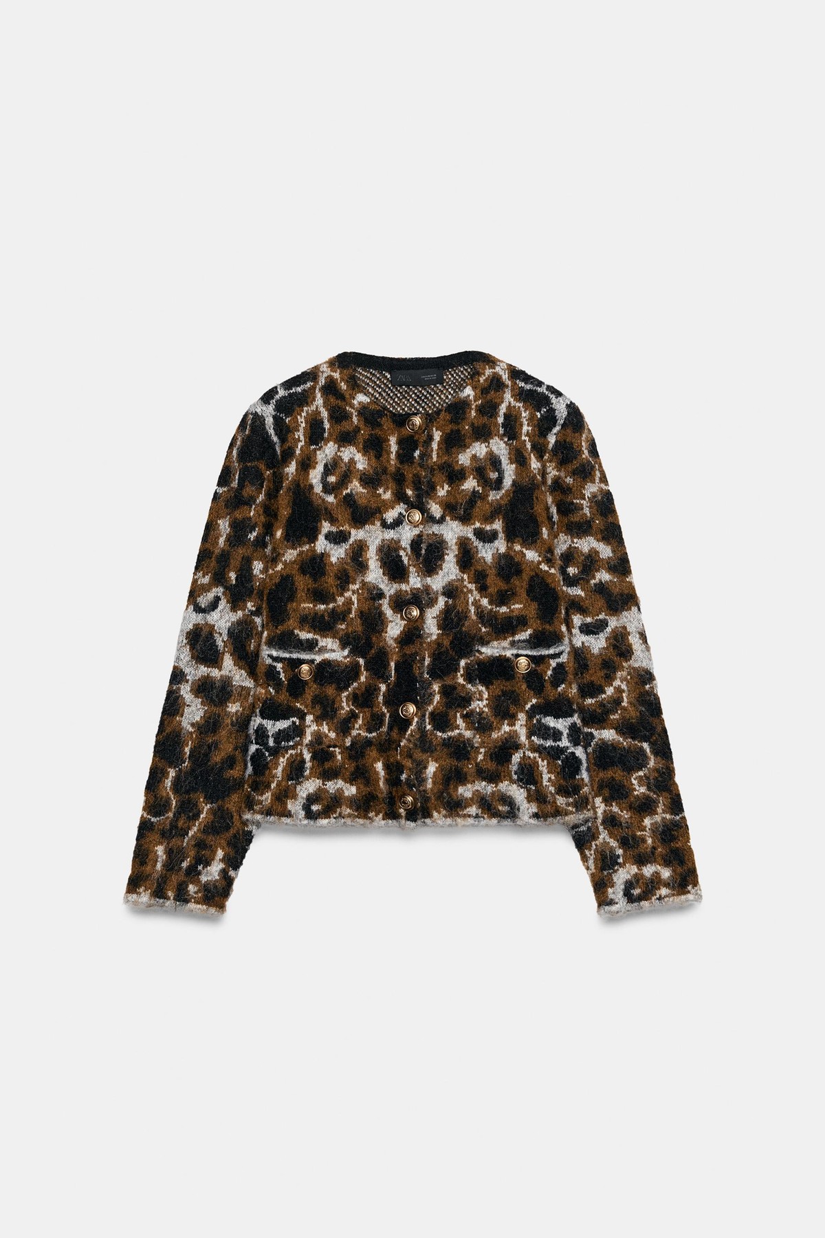 자라 애니멀 자카드 니트 카디건 4192/113/051 LEOPARD