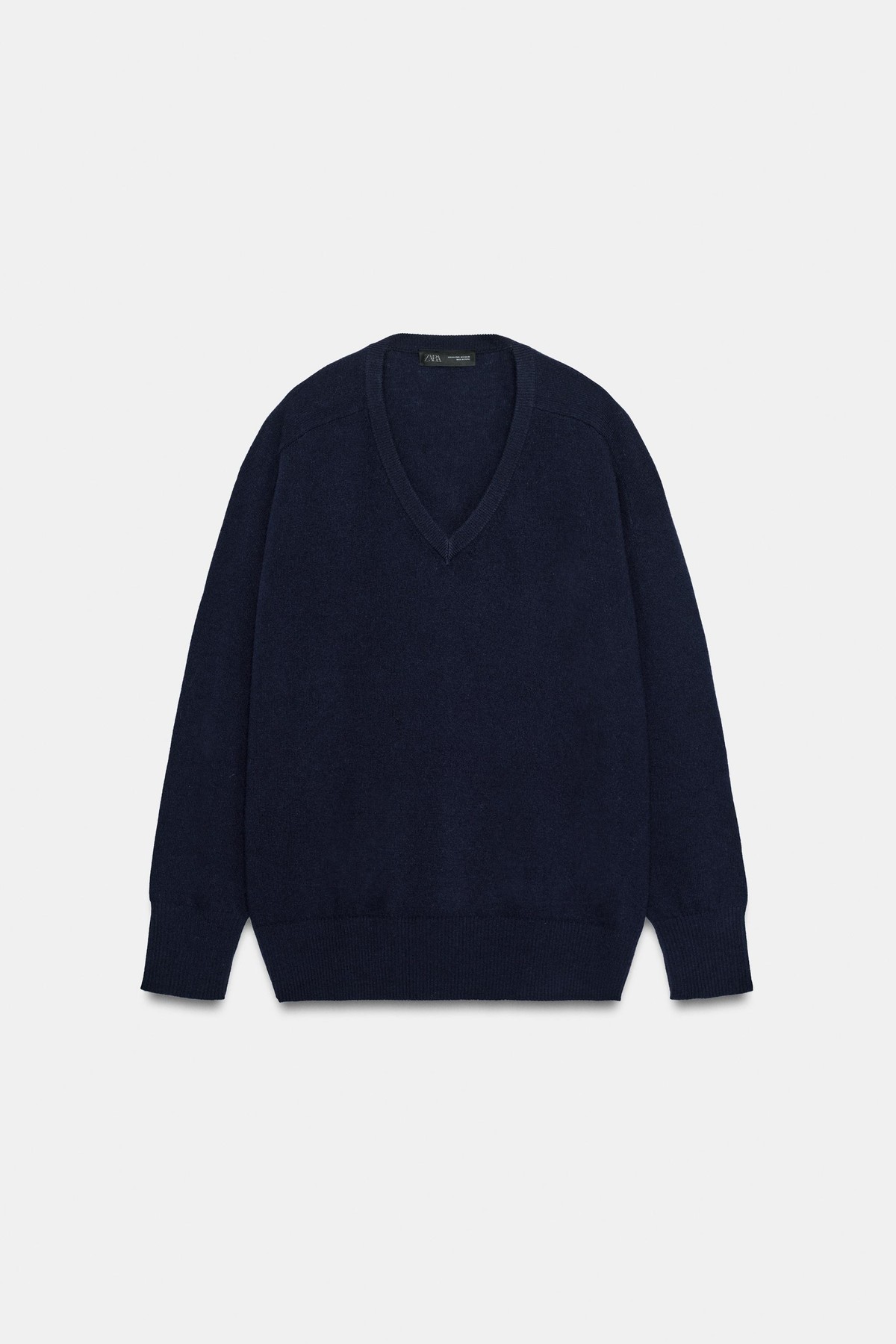 자라 오버사이즈 울 브이넥 니트 스웨터 3644/104/401 NAVY BLUE
