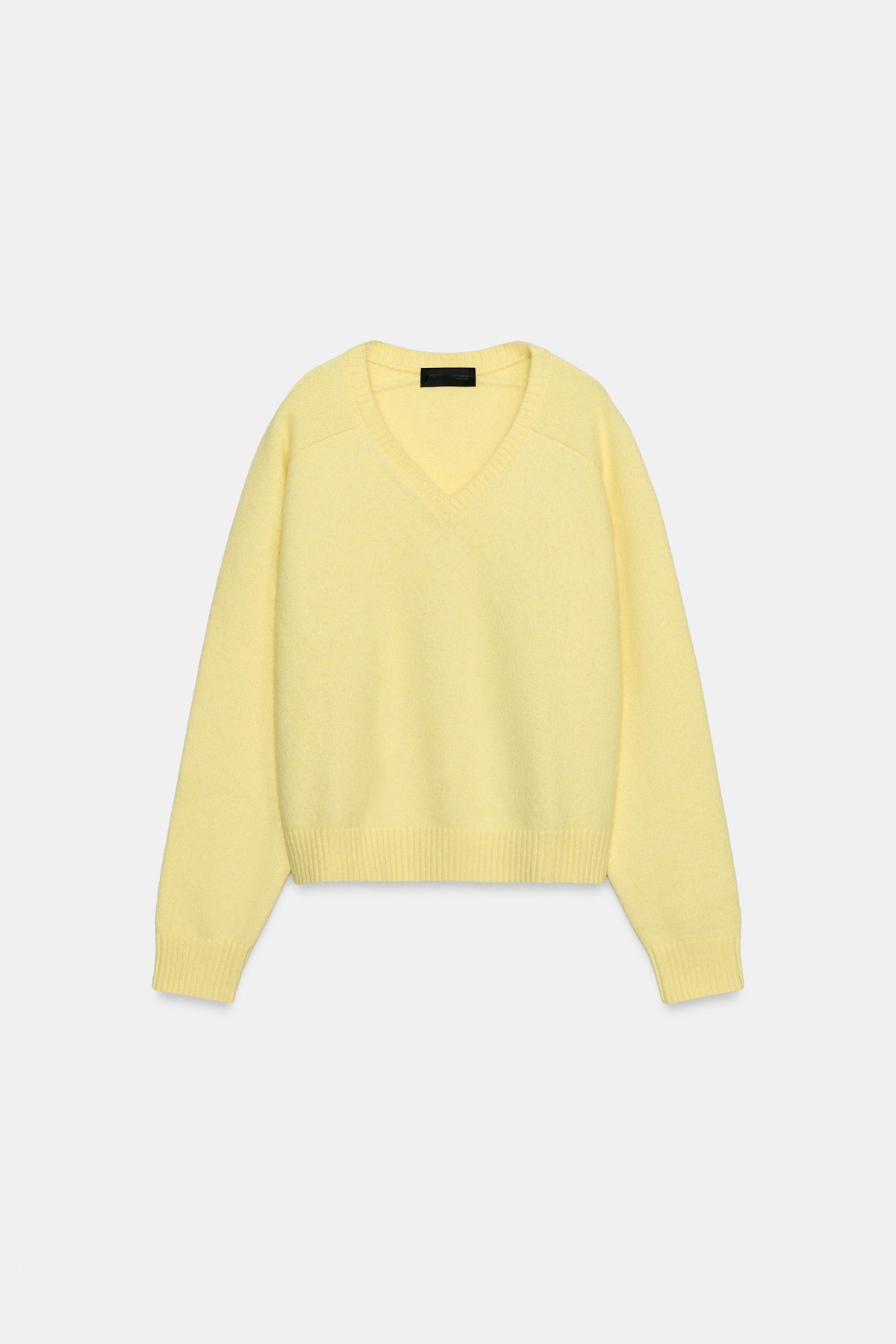 자라 브이넥 긴팔 니트 스웨터 2893/167/306 LIGHT YELLOW