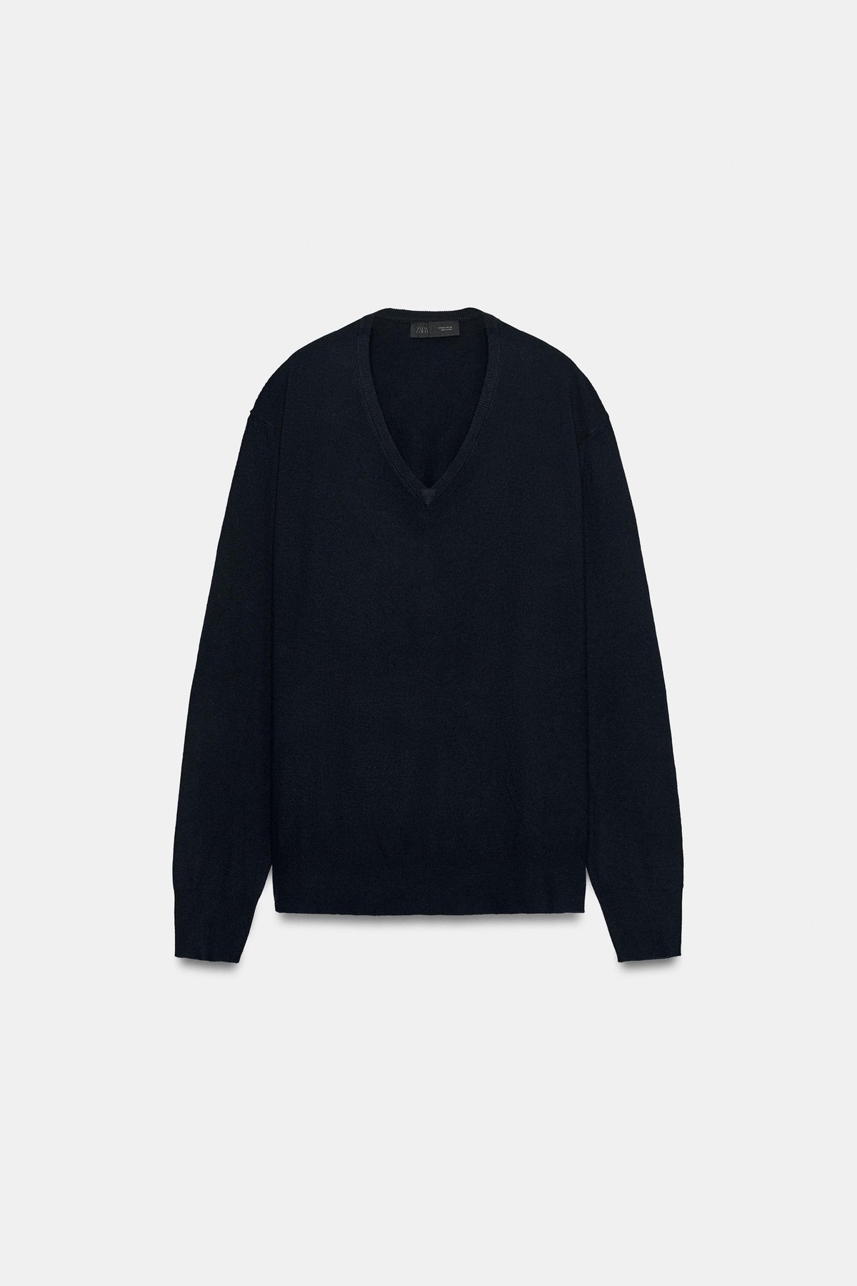 자라 오버사이즈 브이넥 니트 스웨터 4192/129/401 NAVY BLUE