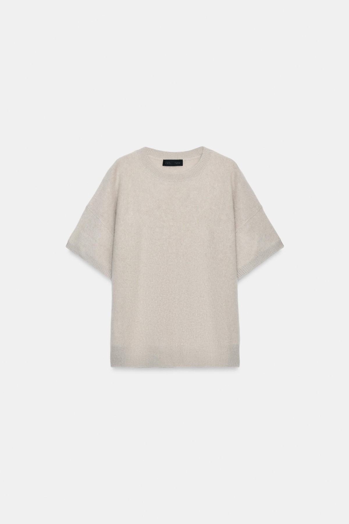 자라 오버사이즈 울 반팔 니트 스웨터 4192/124/811 LIGHT GREY