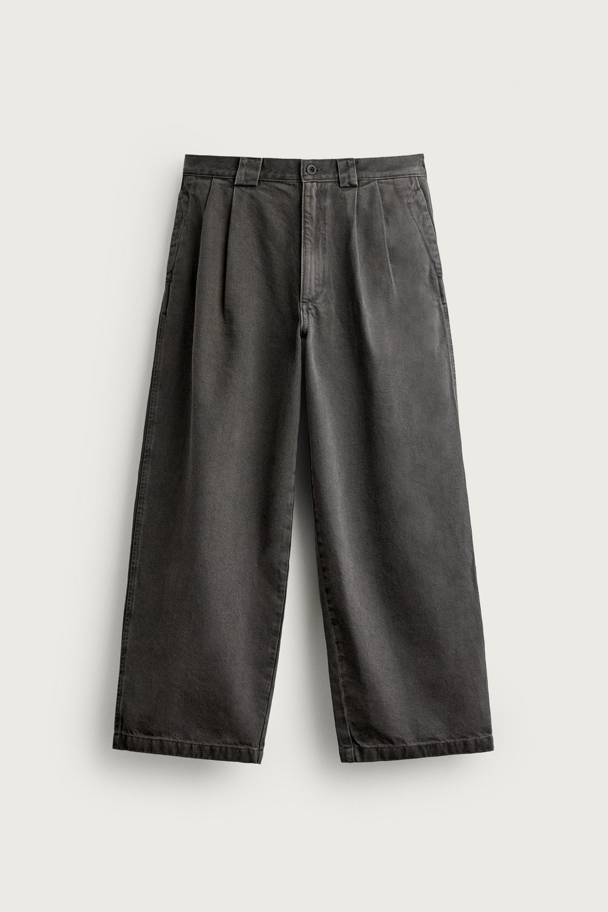 자라 플리츠 릴렉스핏 치노 팬츠 1300/381/916 GREY GREEN
