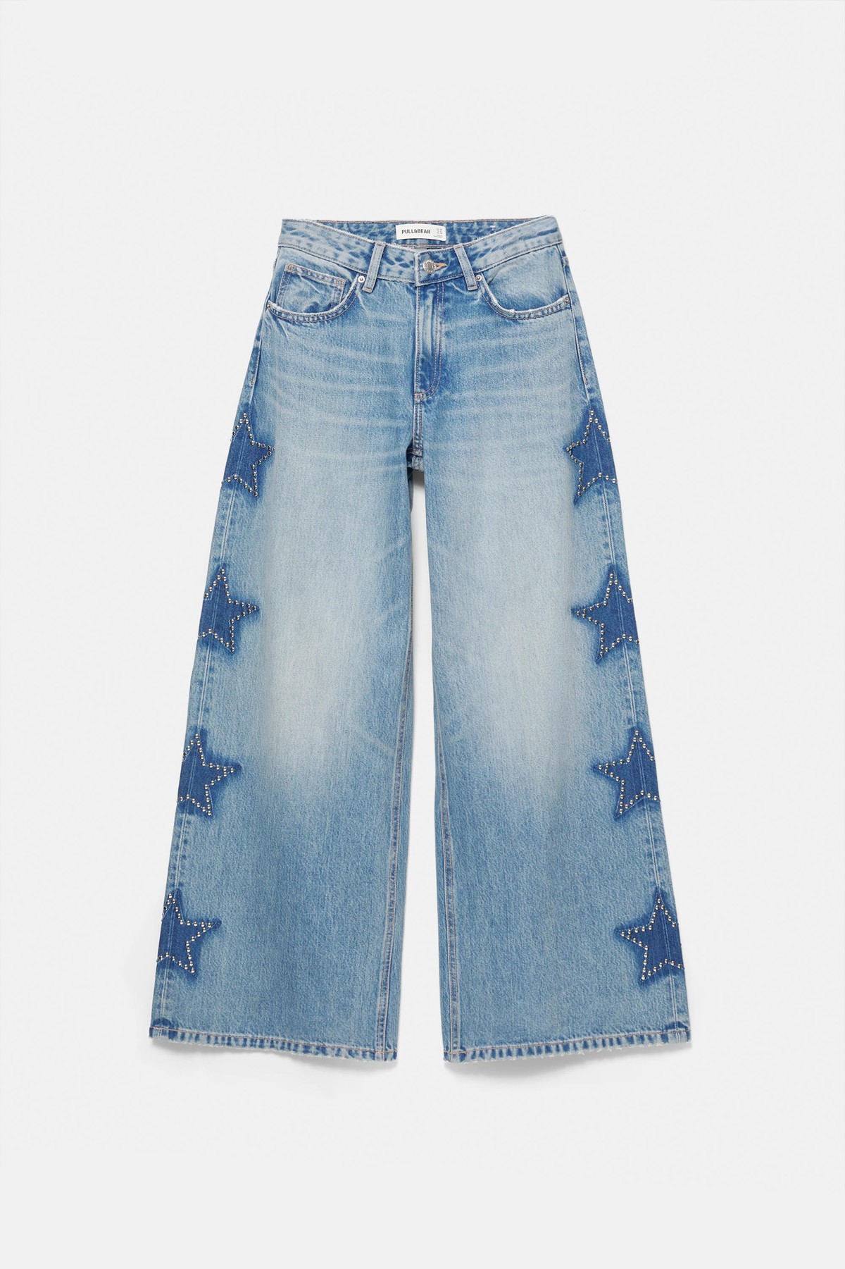 풀앤베어 스타 스터드 와이드핏 청바지 7662/413 MEDIUM BLUE