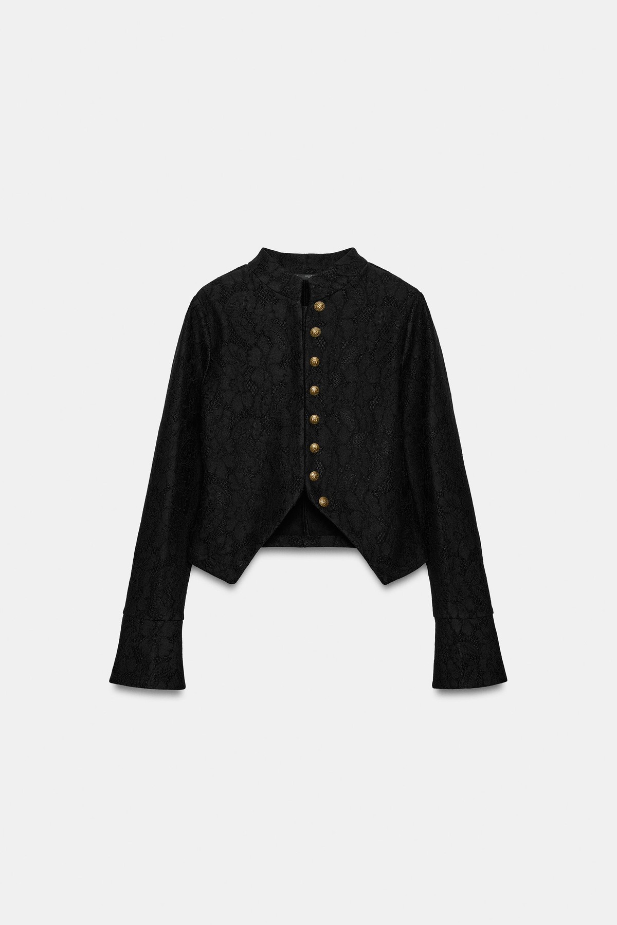 자라 레이스 하이넥 크롭 자켓 4344/805/800 BLACK