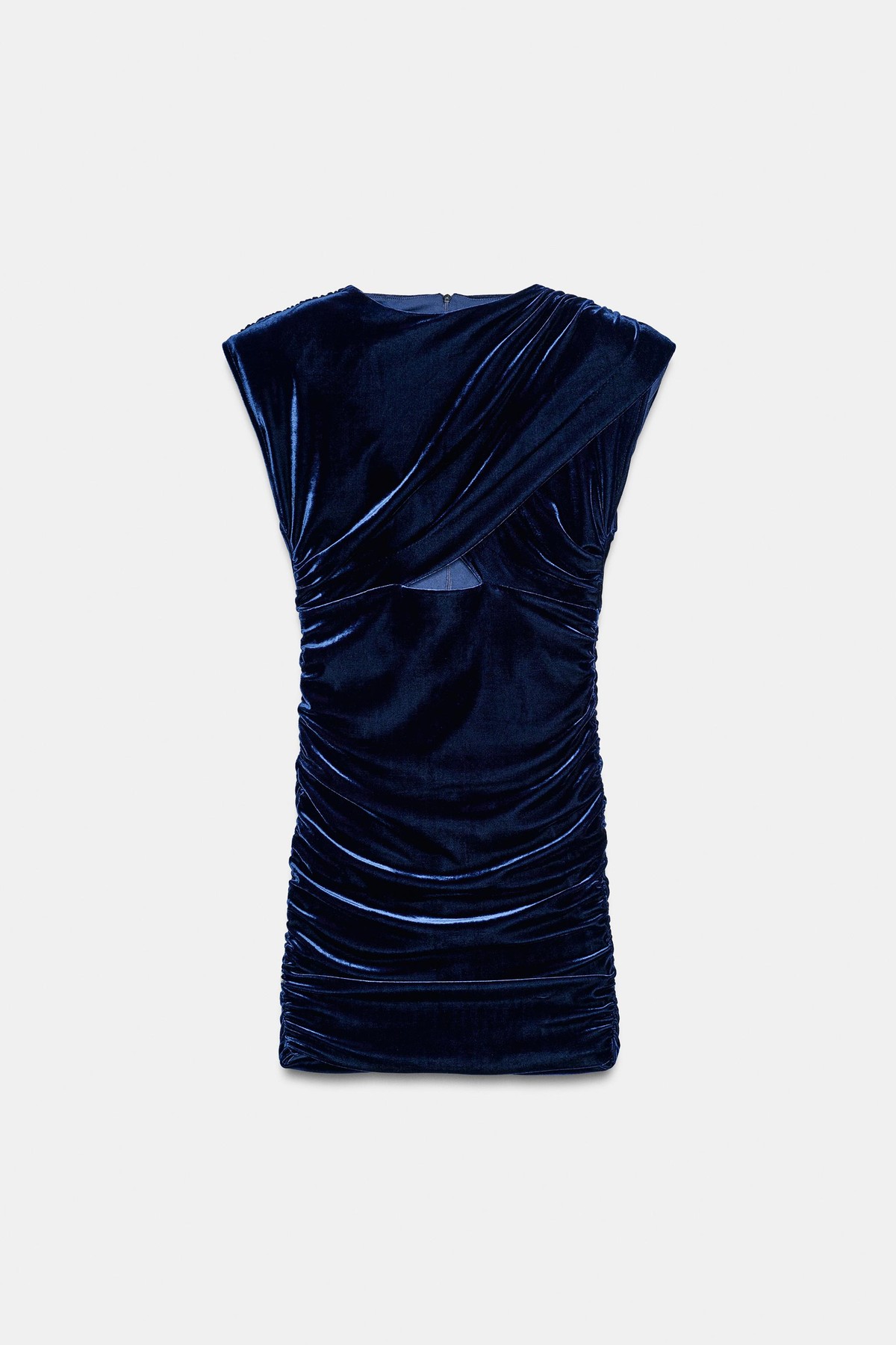 자라 벨벳 컷아웃 숄더패드 미니 원피스 4772/262/401 NAVY BLUE