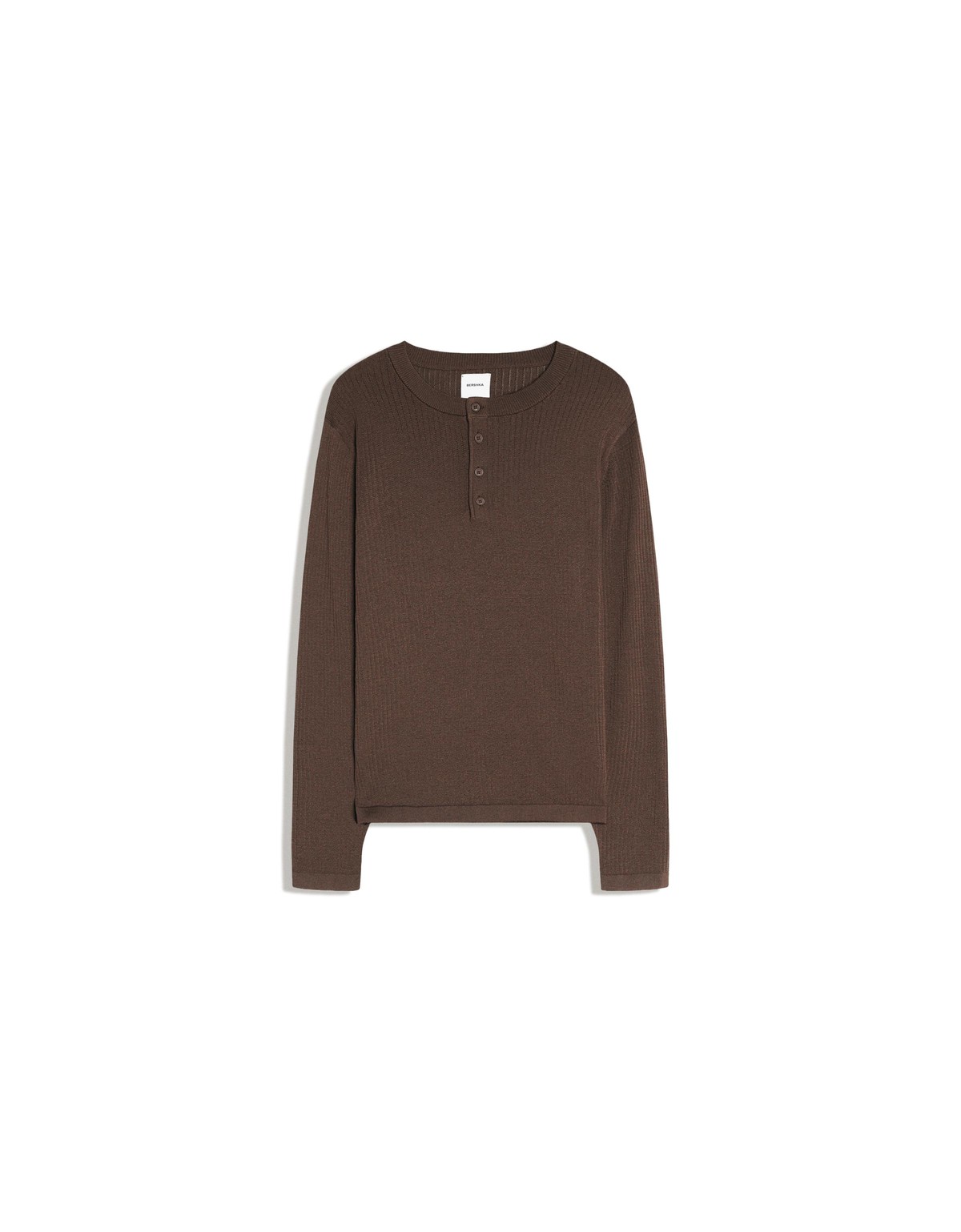 버쉬카 헨리넥 골지 니트 스웨터 2724/596 BROWN