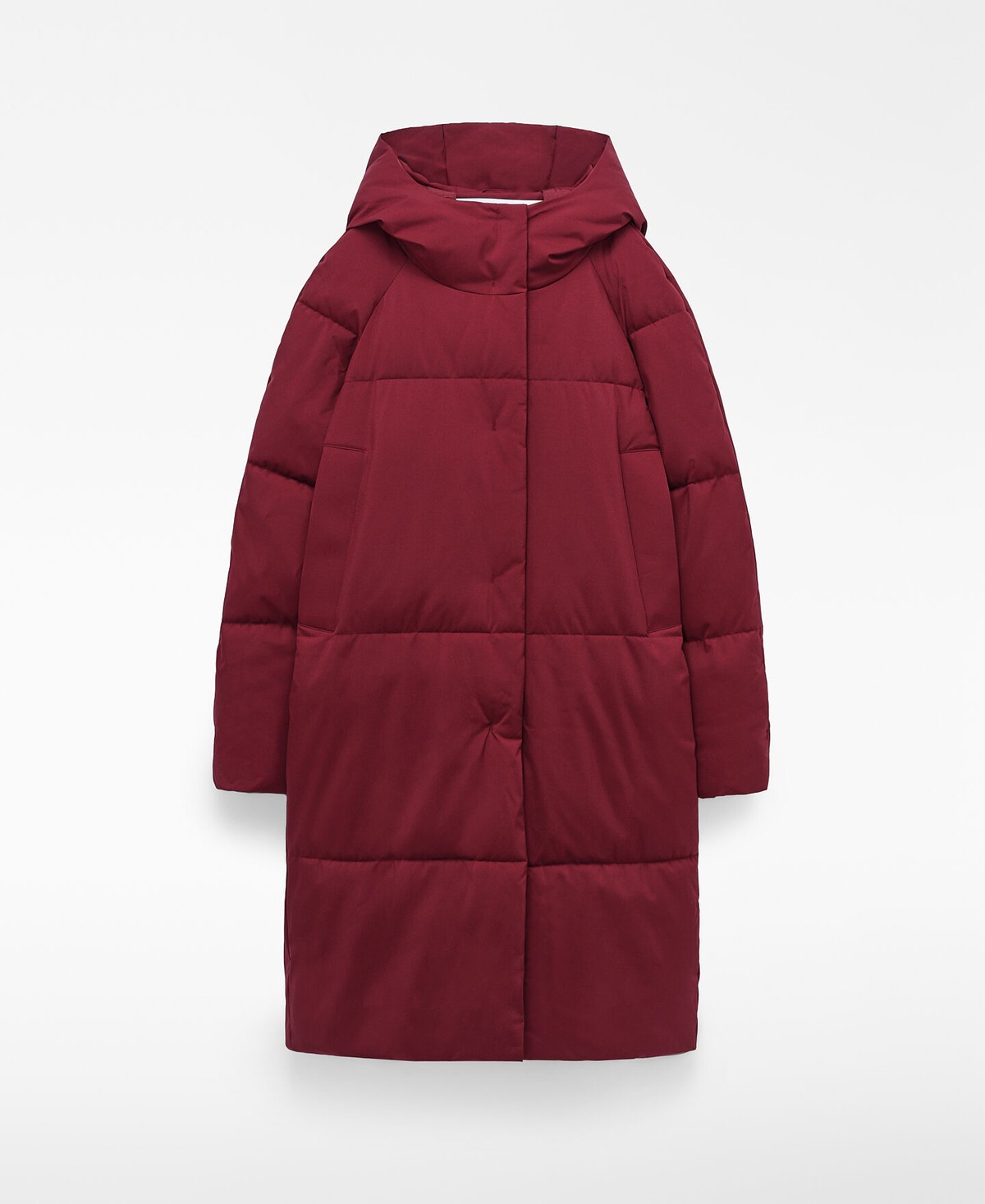 아돌포도밍게즈 후드 롱 패딩 코트 238022835162 DARK RED