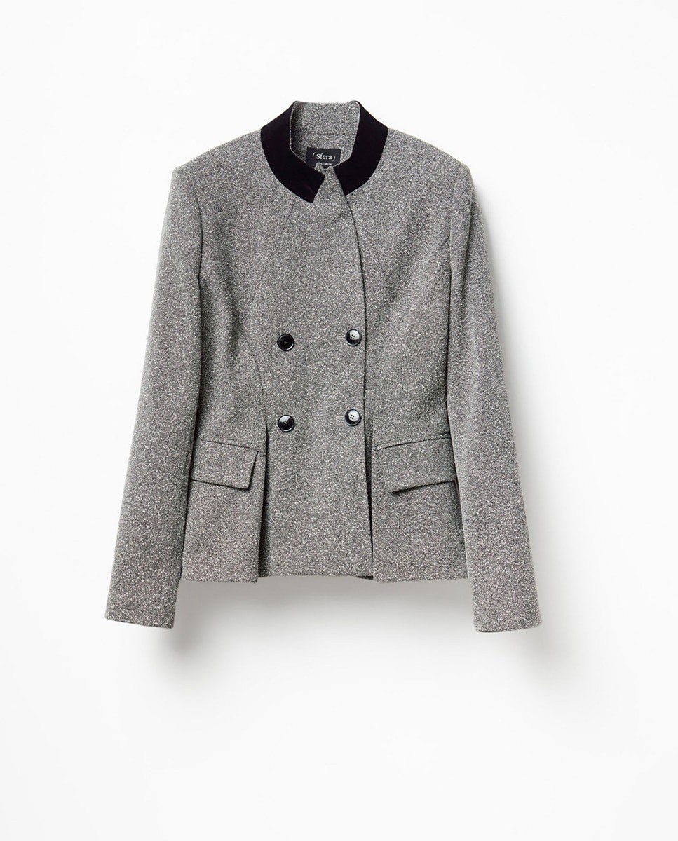 스페라 페플럼 더블 버튼 자켓 56200205047 820 GRIS MEDIO