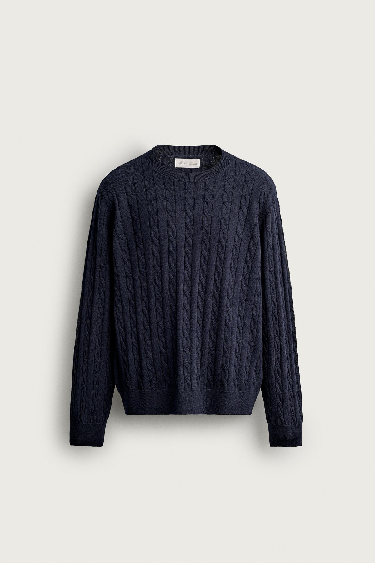 자라 케이블 니트 라운드넥 스웨터 9598/333/401 NAVY BLUE