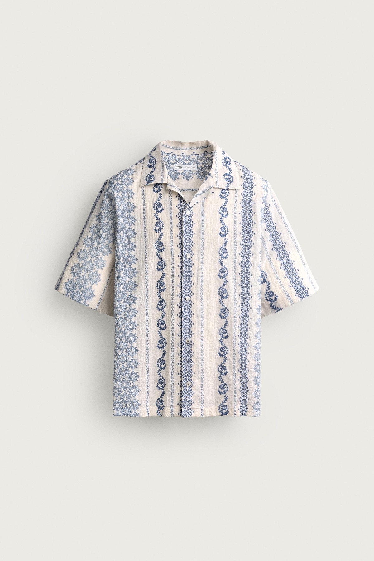 자라 페이즐리 시어서커 반팔 셔츠 5679/621/044 BLUE/WHITE