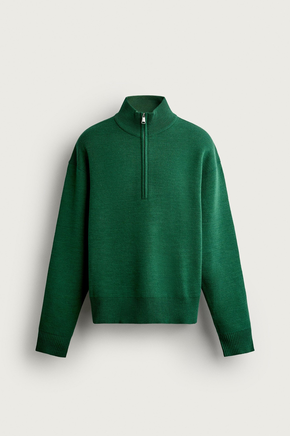 자라 소프트 지퍼넥 니트 스웨터 5755/360/500 GREEN