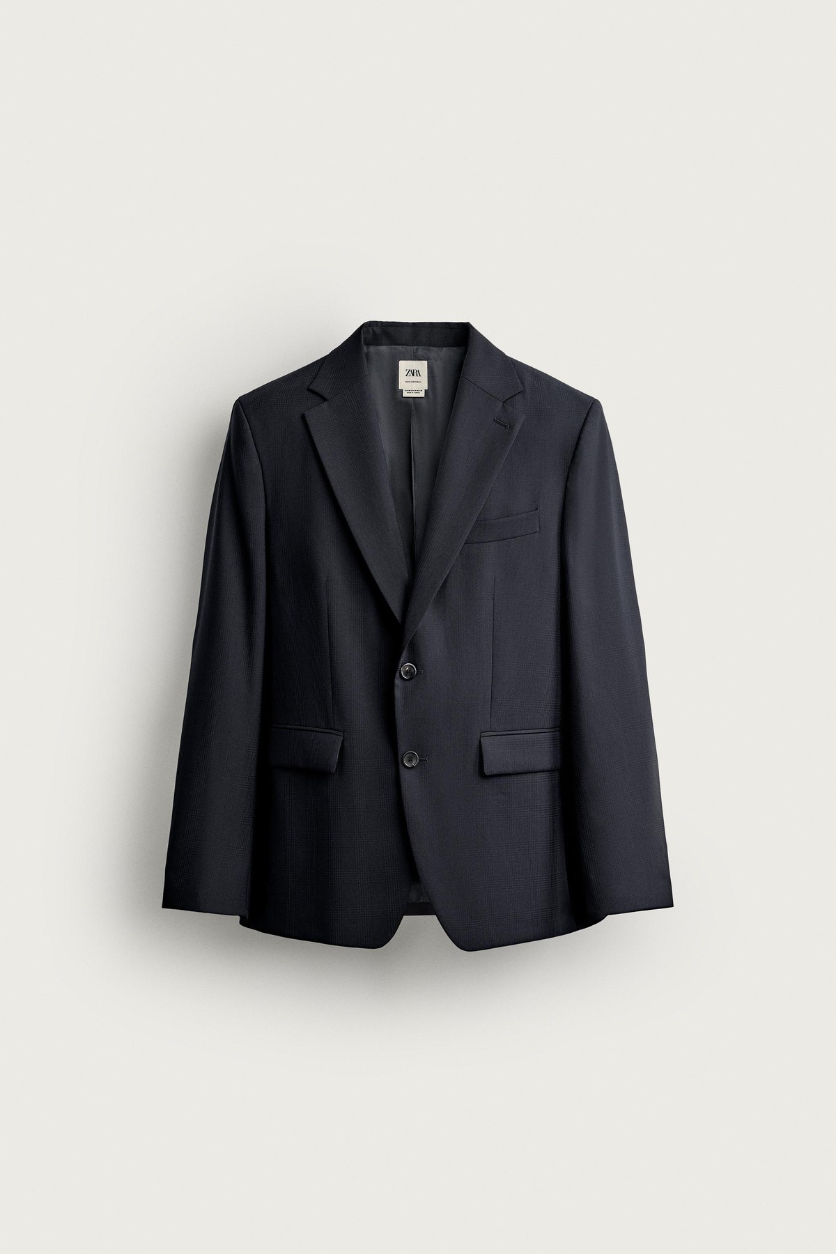 자라 울 체크 레귤러핏 수트 블레이저 1564/004/422 DARK NAVY