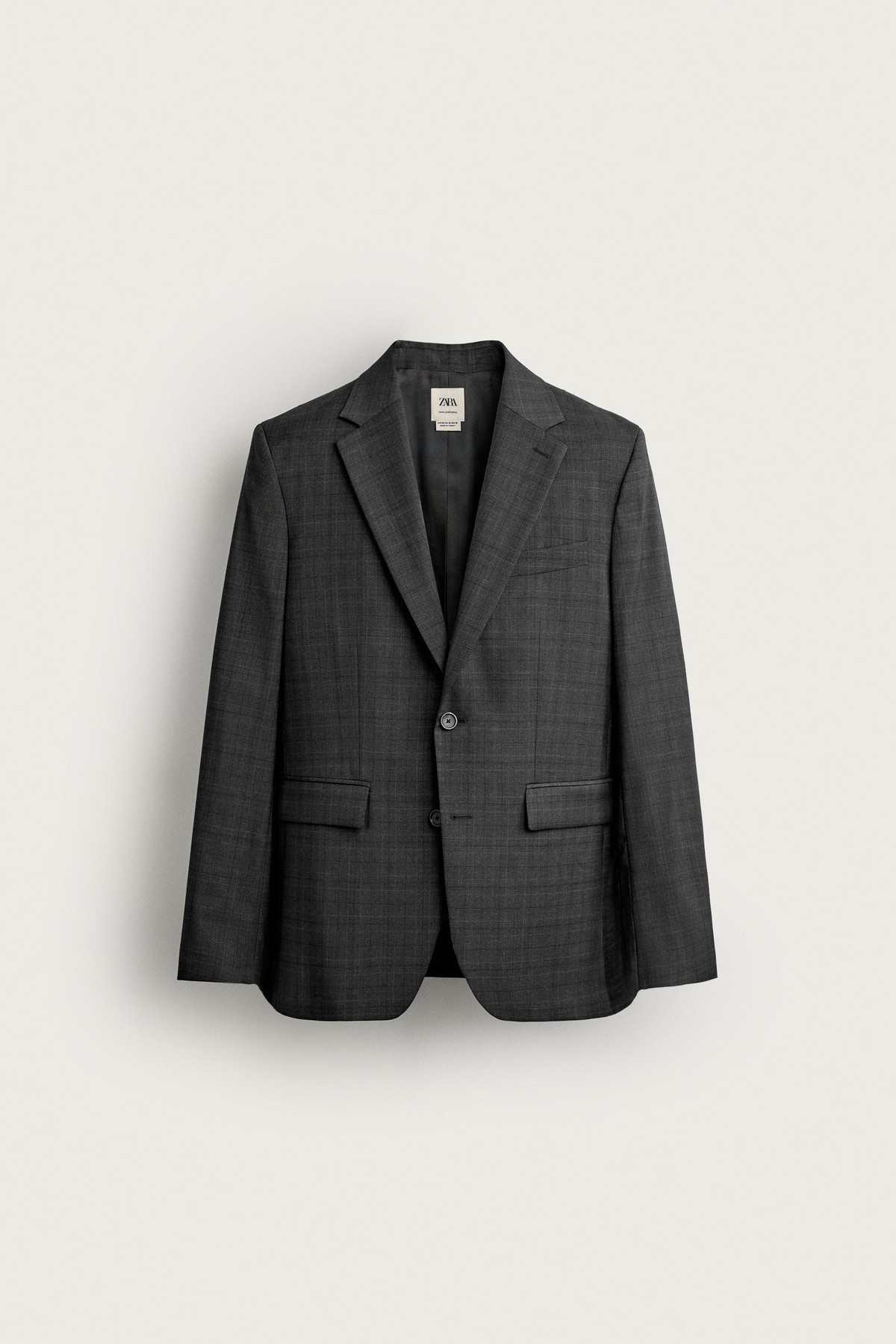 자라 울 체크 레귤러핏 수트 블레이저 1564/002/801 ANTHRACITE GREY