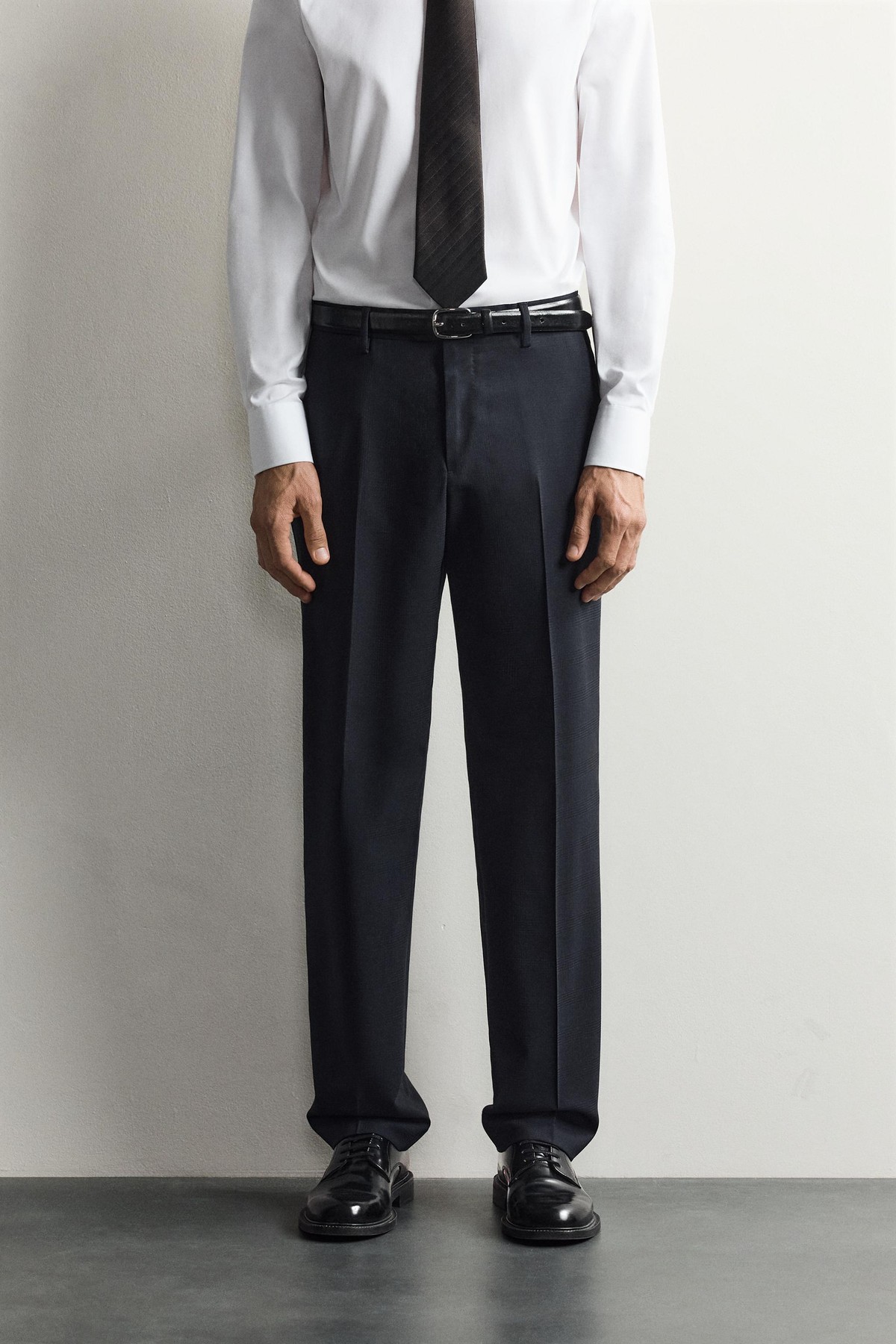 자라 울 체크 레귤러핏 수트 팬츠 1564/005/422 DARK NAVY