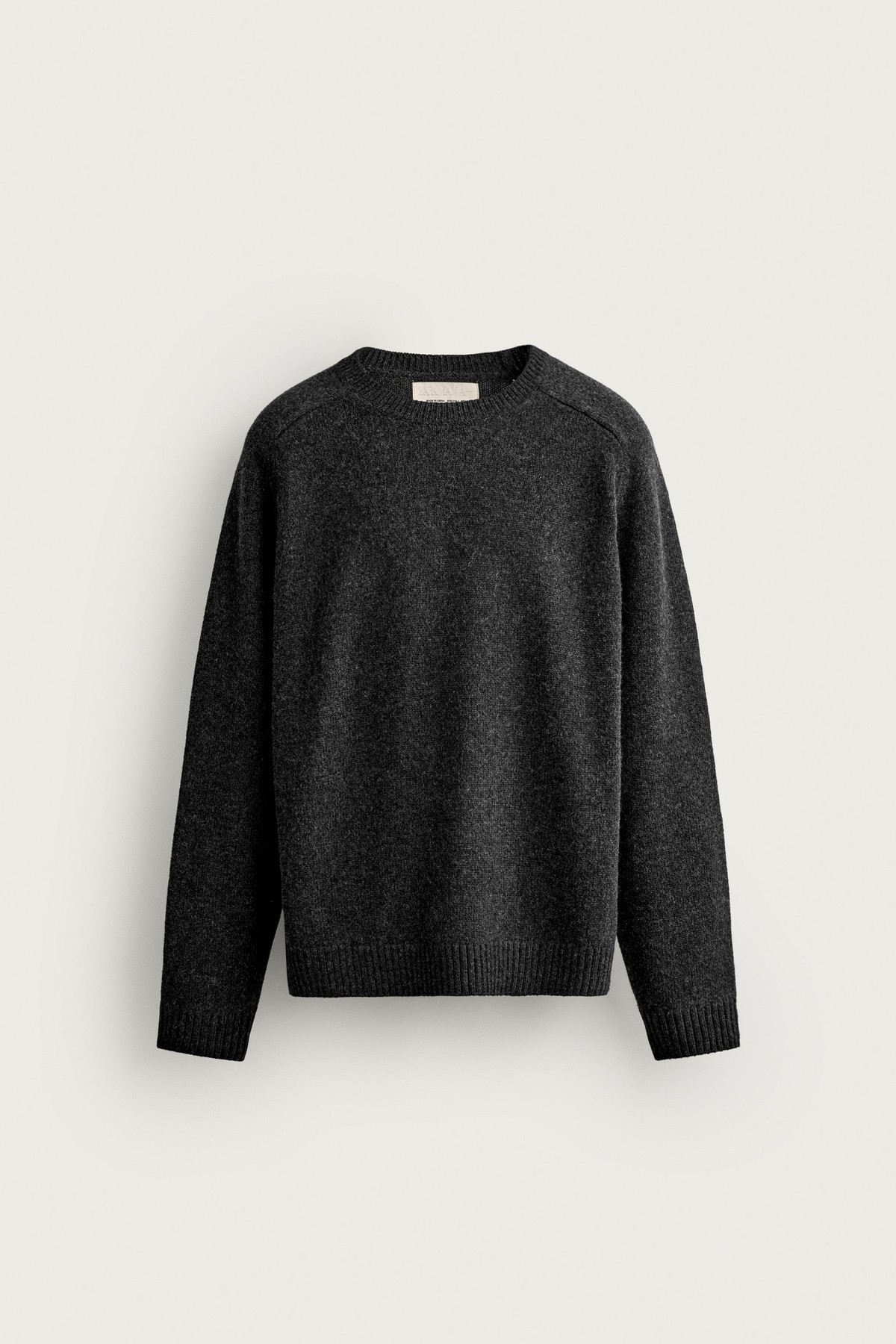 자라 코튼 울 블렌드 레귤러핏 니트 스웨터 3920/583/832 TAUPE GREY