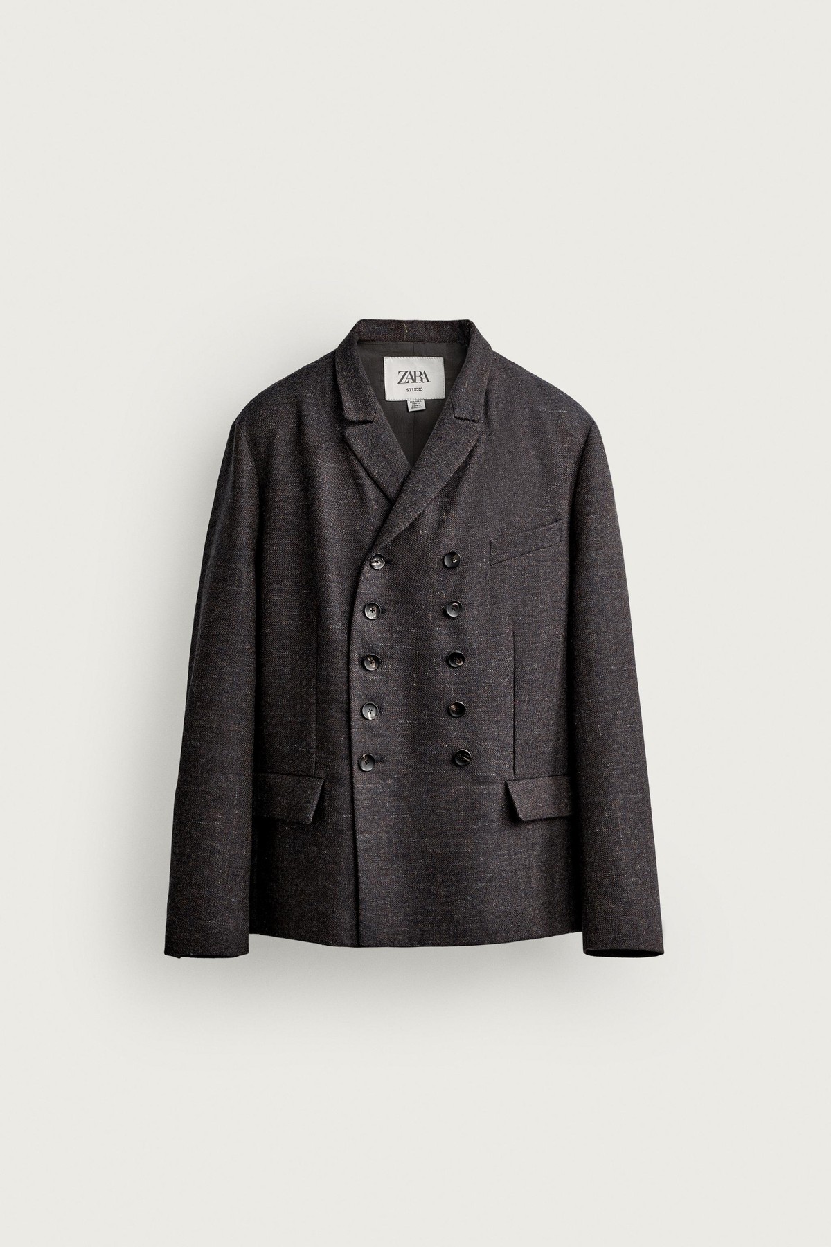 자라 울 혼방 릴렉스핏 수트 블레이저 6177/064/700 BROWN