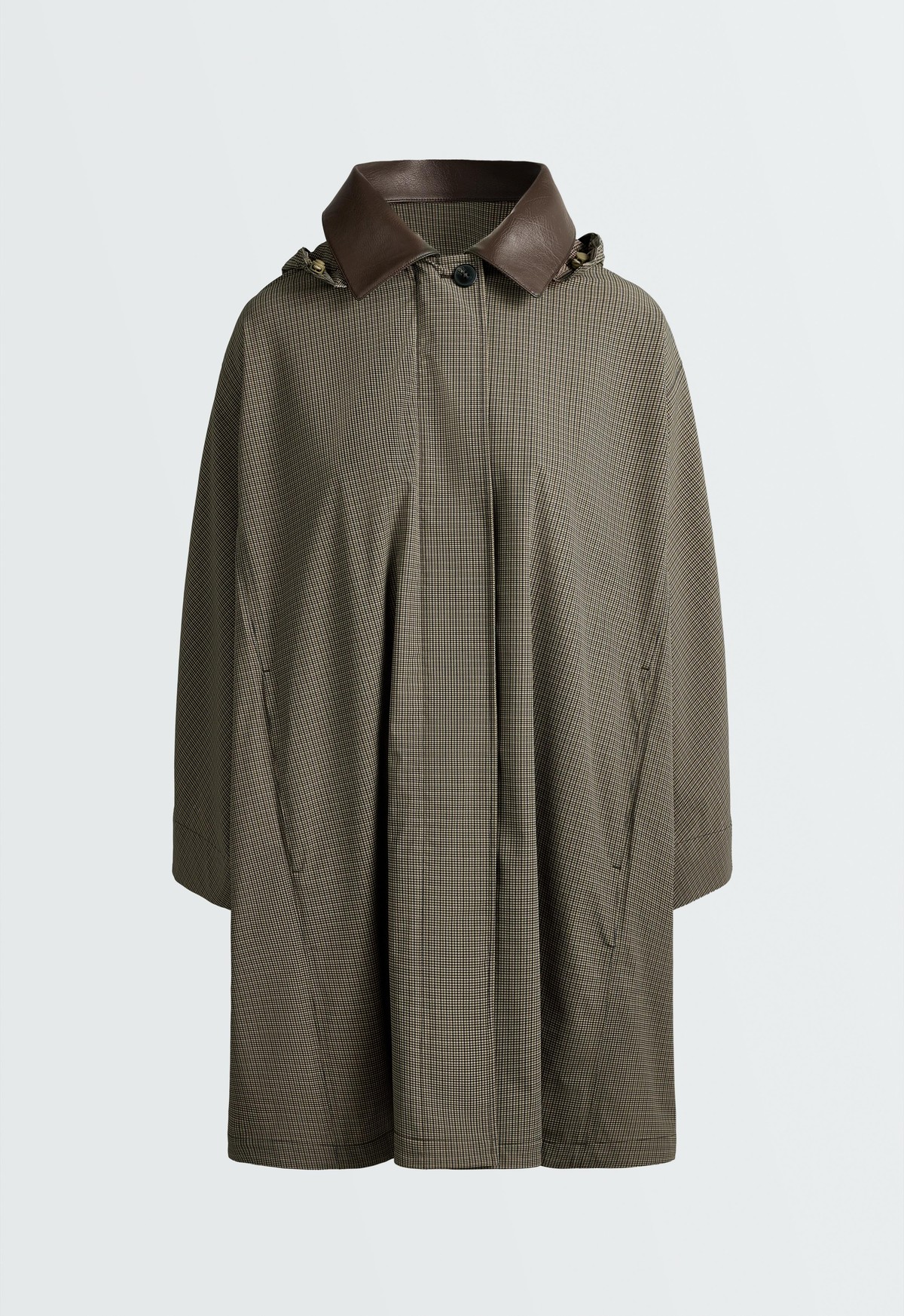 오이쇼 체크 방수 초경량 케이프 6537/749/521 KHAKI MELANGE