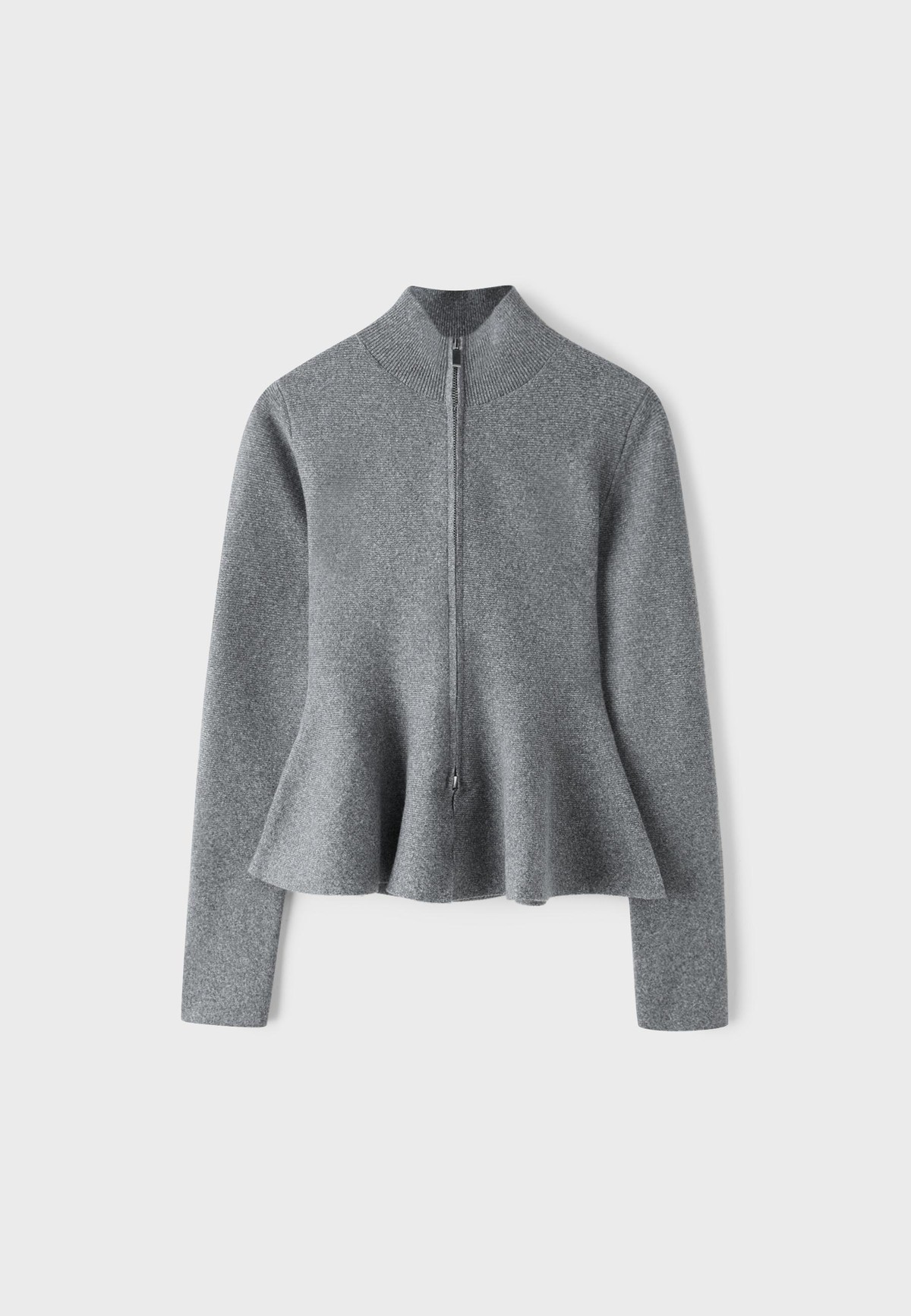 스트라디바리우스 페플럼 집업 니트 스웨터 5078/411/250 CHARCOAL GREY
