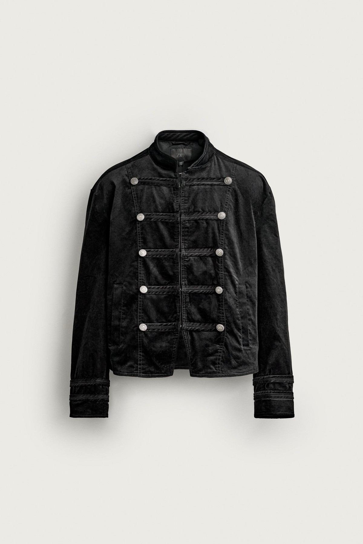 자라 크롭 벨벳 밴드 칼라 자켓 3715/815/800 BLACK