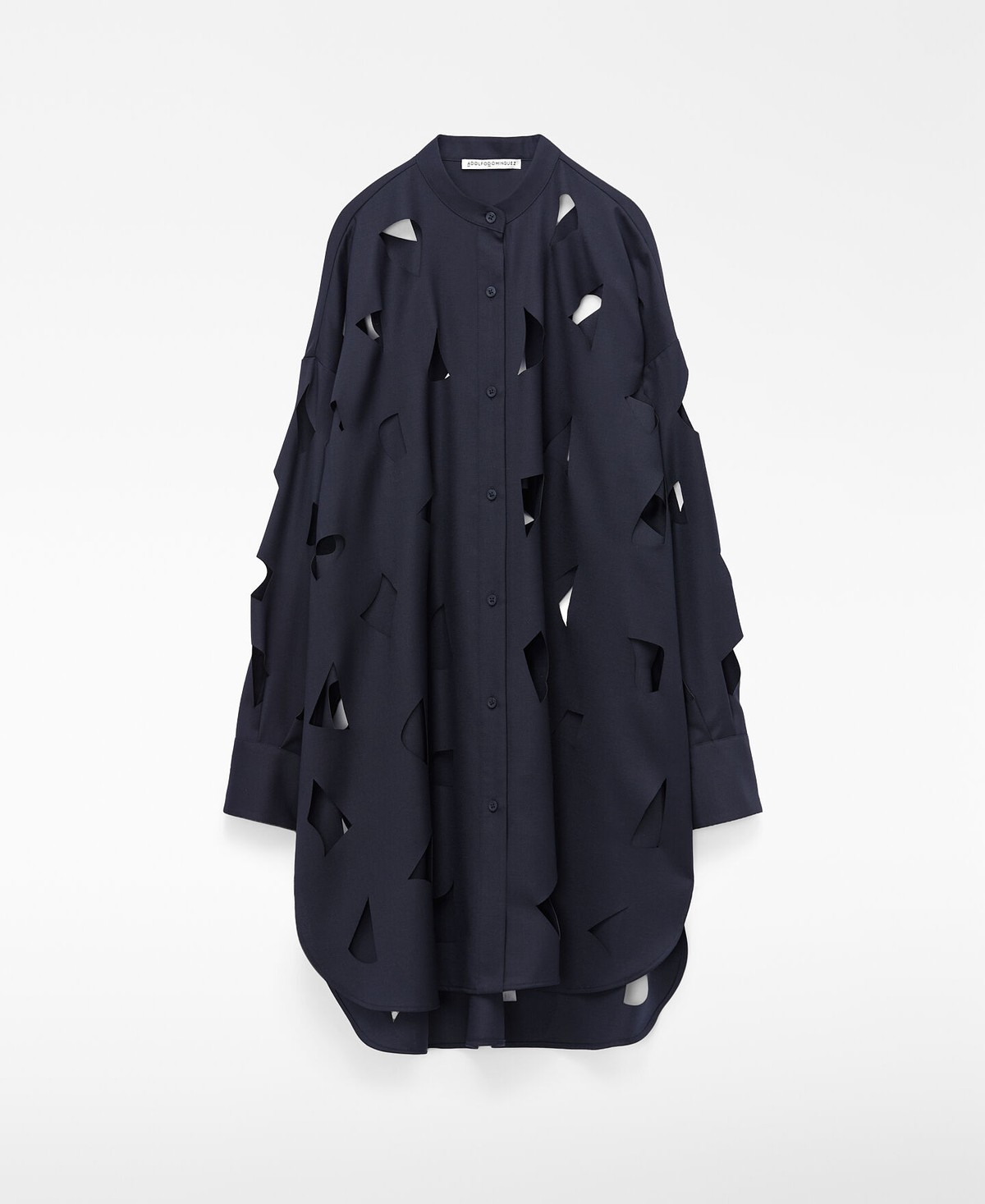 아돌포도밍게즈 오버사이즈 레이저컷 긴팔 셔츠 221052948162 NAVY BLUE
