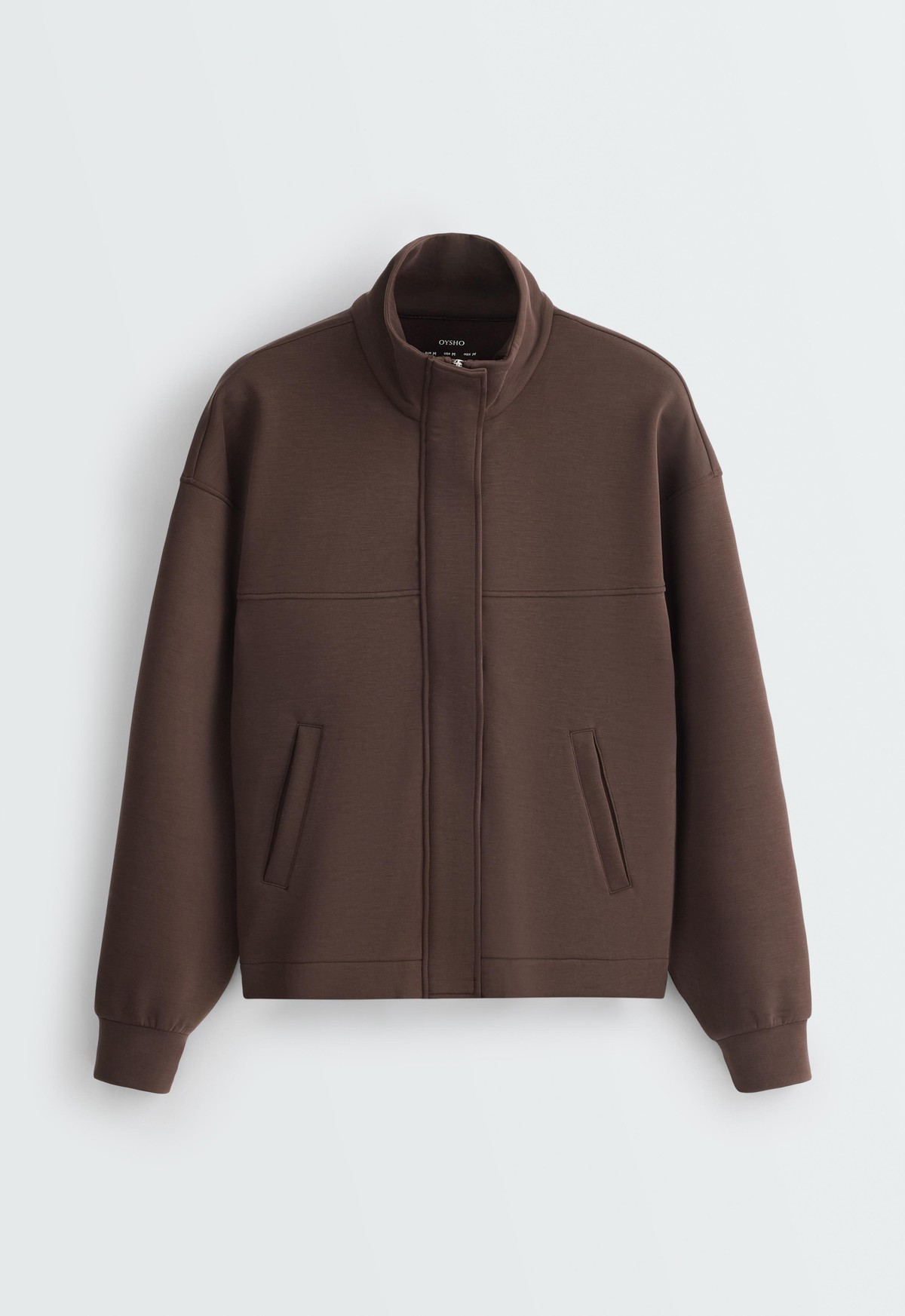 오이쇼 모달 하이넥 크롭 집업 자켓 6560/937/709 DARK REDDISH-BROWN