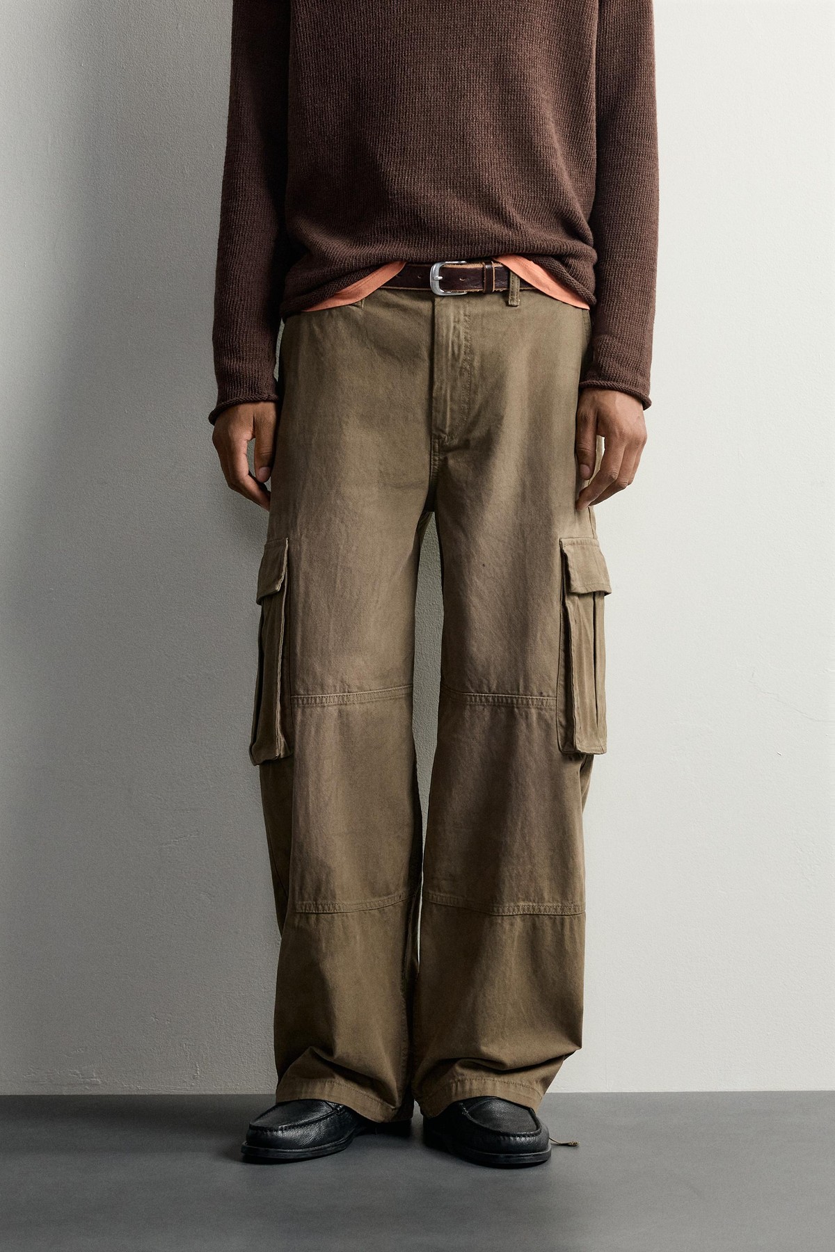 자라 벌룬 핏 워시드 카고 팬츠 8062/388/505 KHAKI