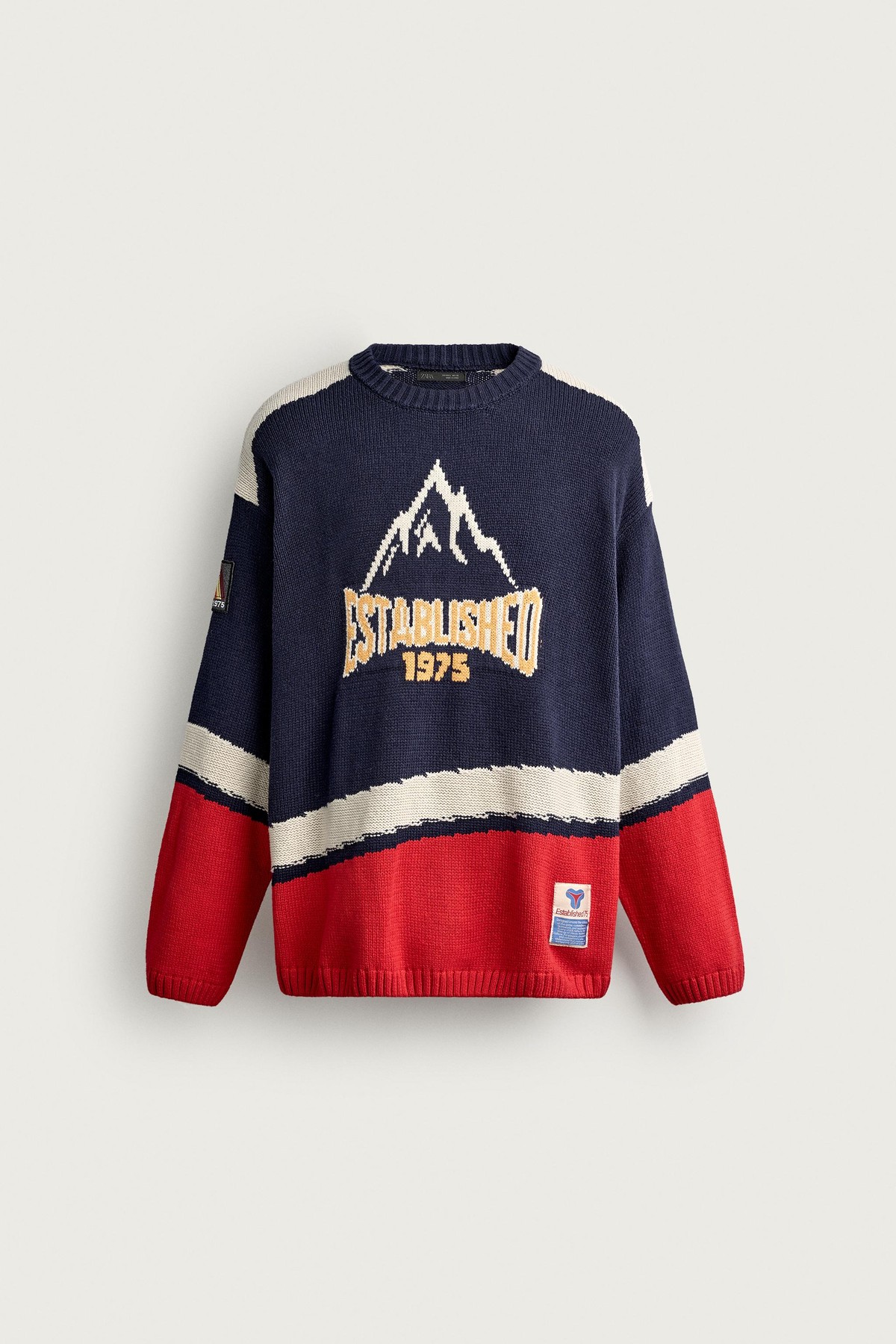 자라 빈티지 하키 자카드 니트 스웨터 5755/361/401 NAVY BLUE
