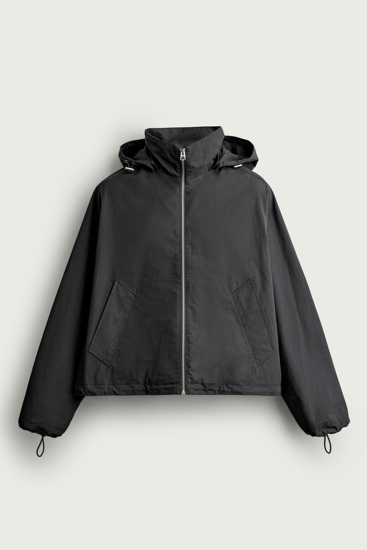 자라 크롭 테크니컬 탈착 후드 자켓 0155/792/800 BLACK