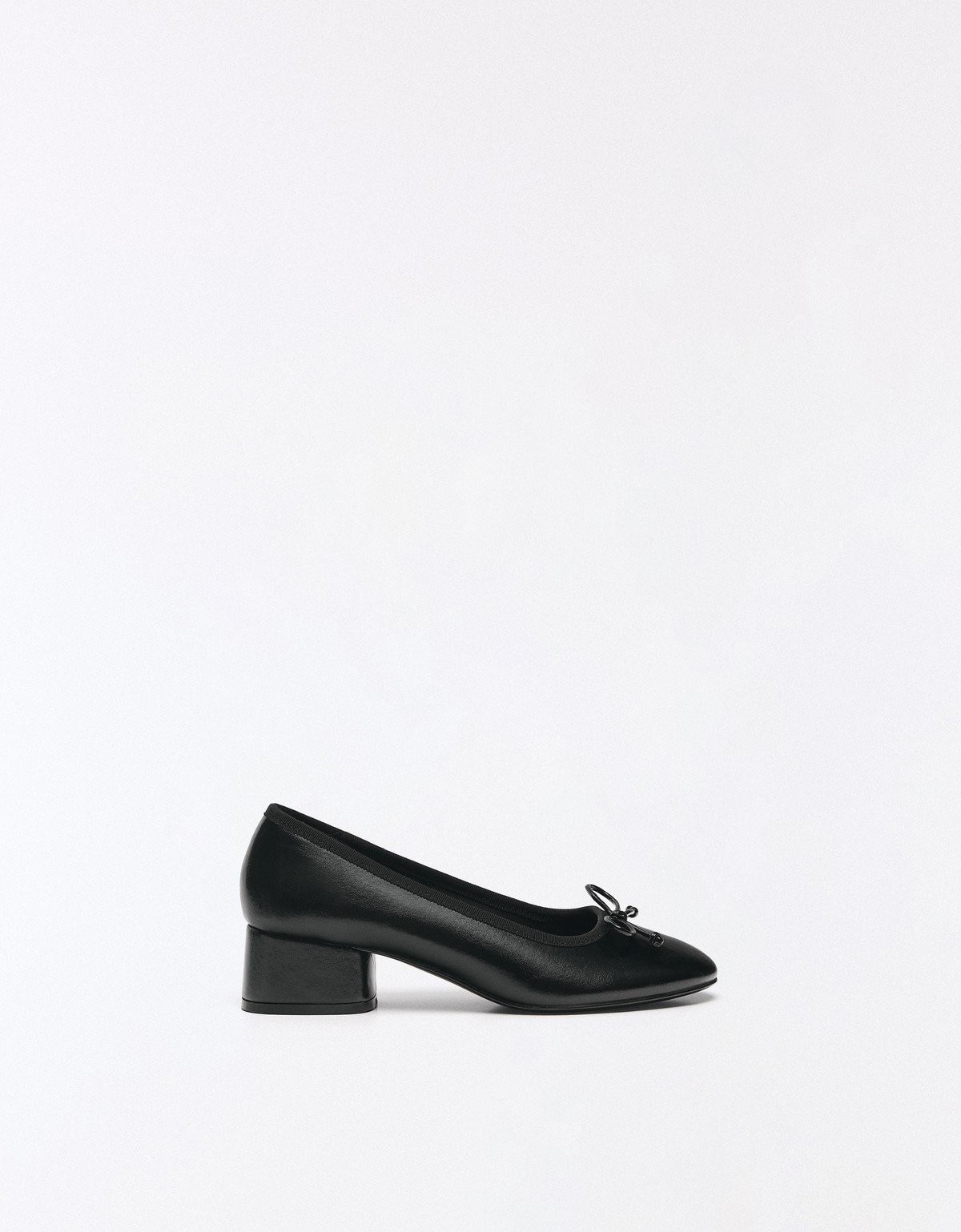 버쉬카 리본 발레리나 힐 펌프스 1622/964 BLACK
