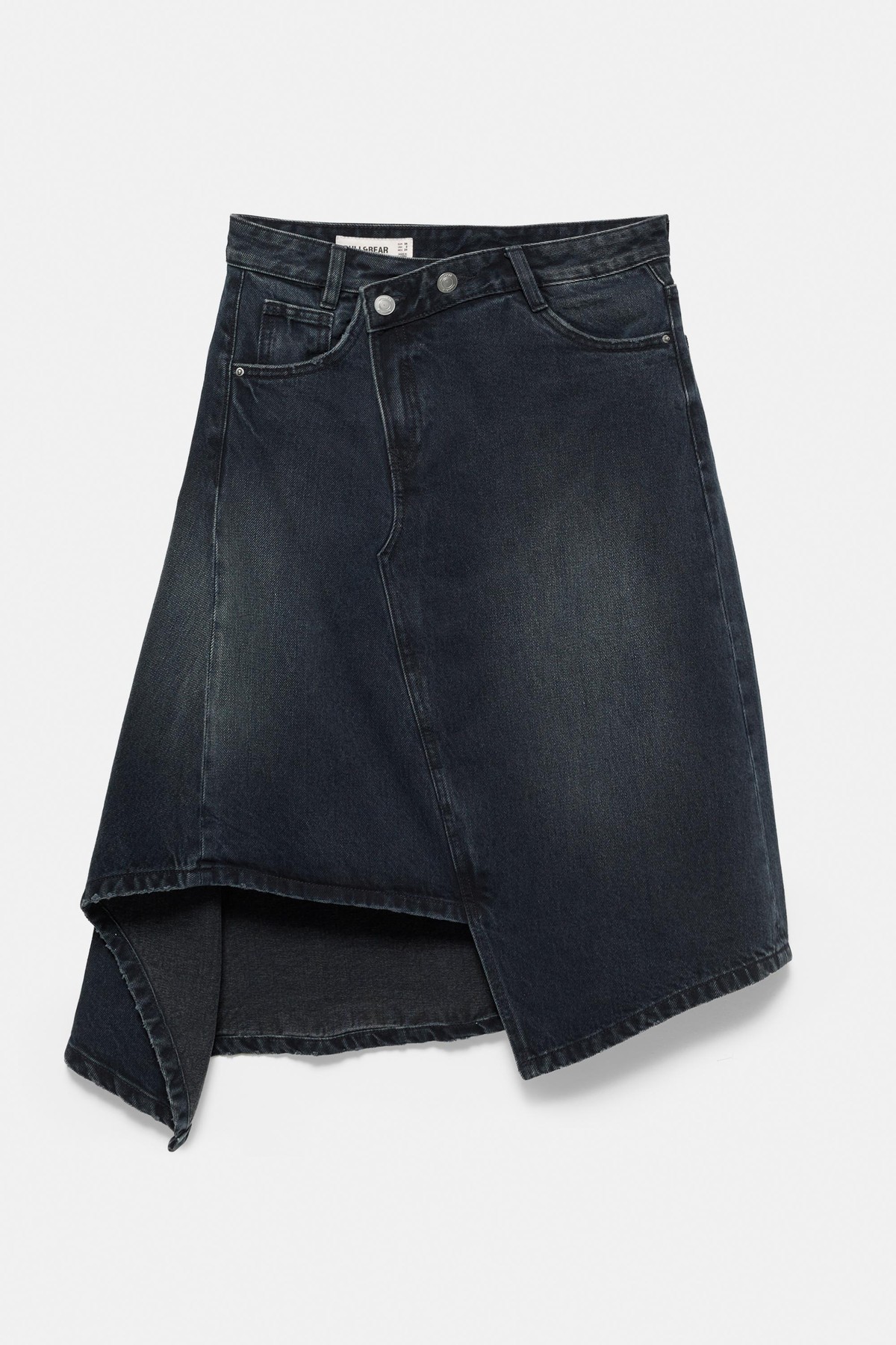 풀앤베어 비대칭 데님 미디 스커트 7385/330 GREENISH BLUE