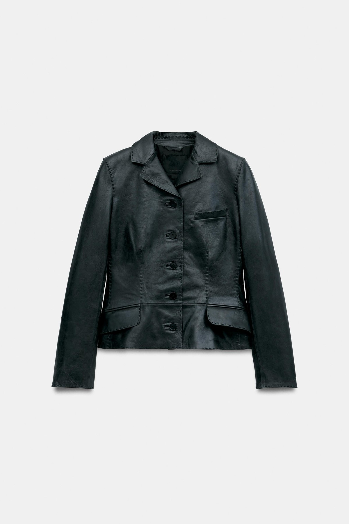 자라 100% 레더 스티치 블레이저 5479/252/833 FADED BLACK