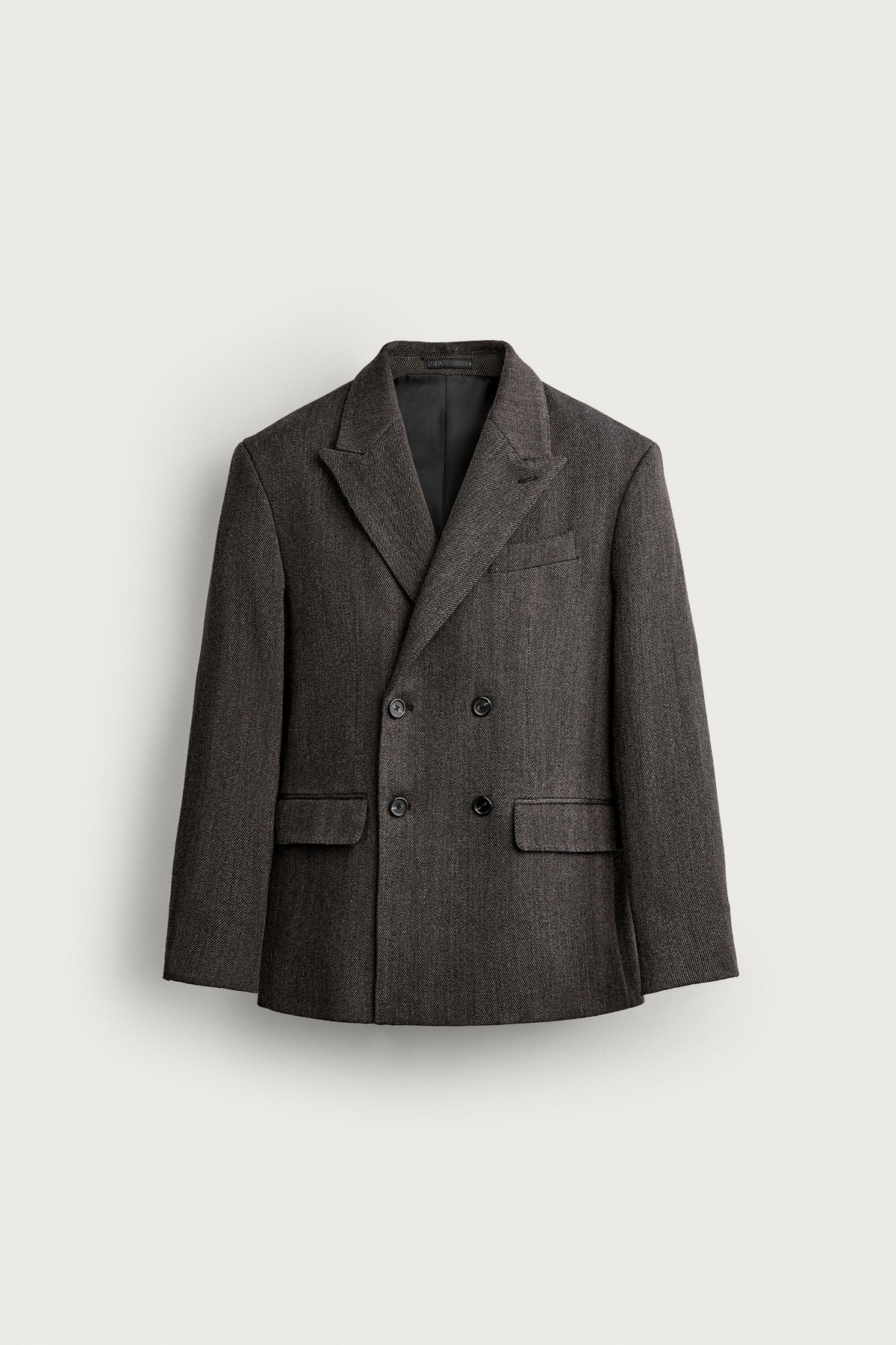 자라 울 혼방 레귤러핏 블레이저 6800/887/700 BROWN