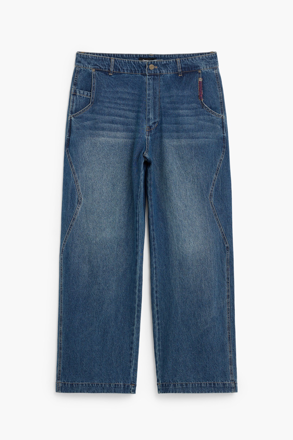 데시구알 워시드 와이드핏 데님 팬츠 27SMDD035053 MEDIUM WASHED BLUE
