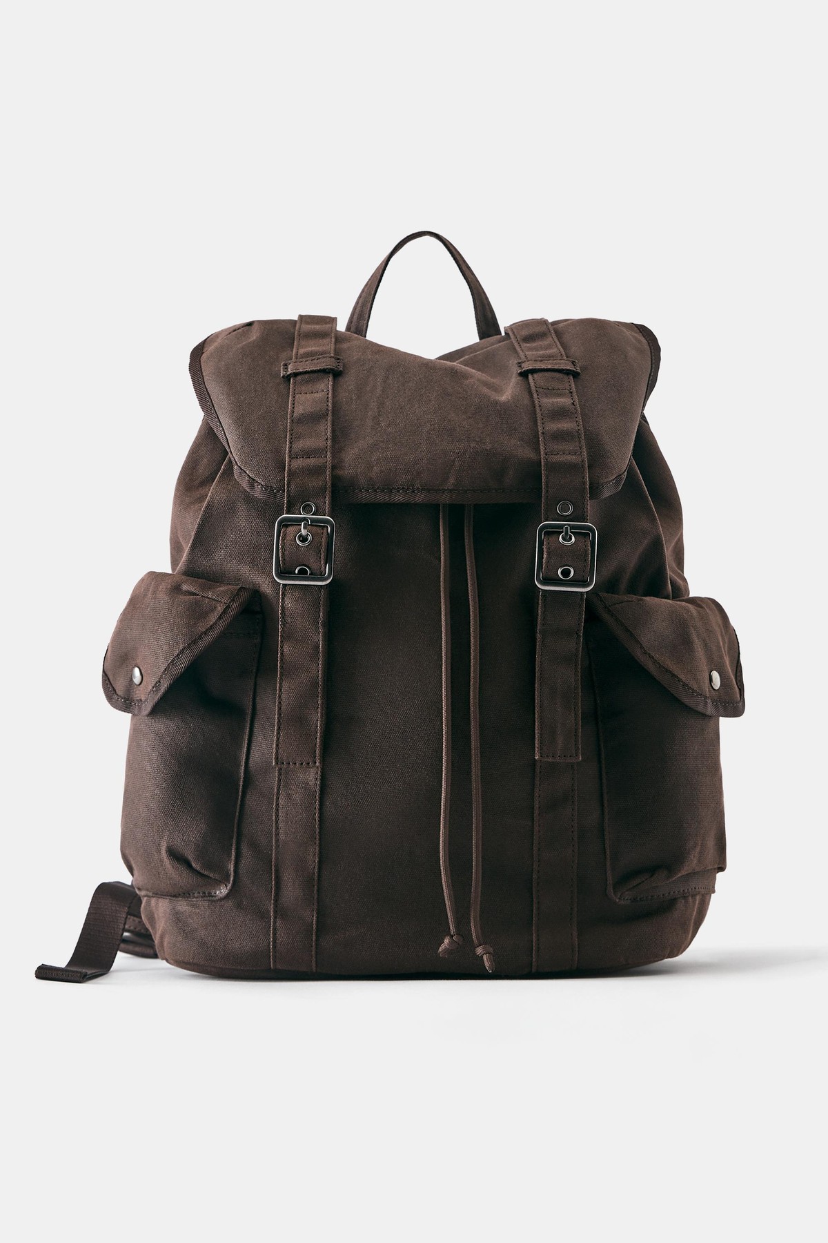 풀앤베어 캔버스 포켓 플랩 버클 백팩 5079/840 BROWN