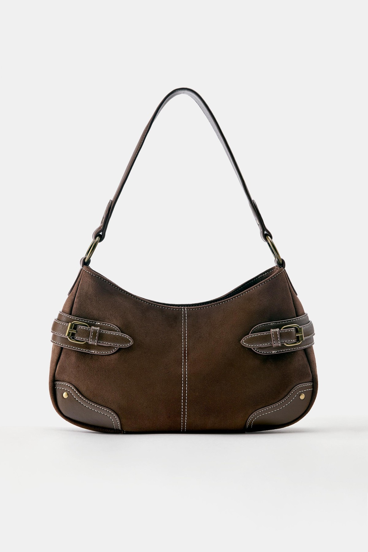 풀앤베어 버클 스트랩 스티치 숄더백 4104/840 BROWN