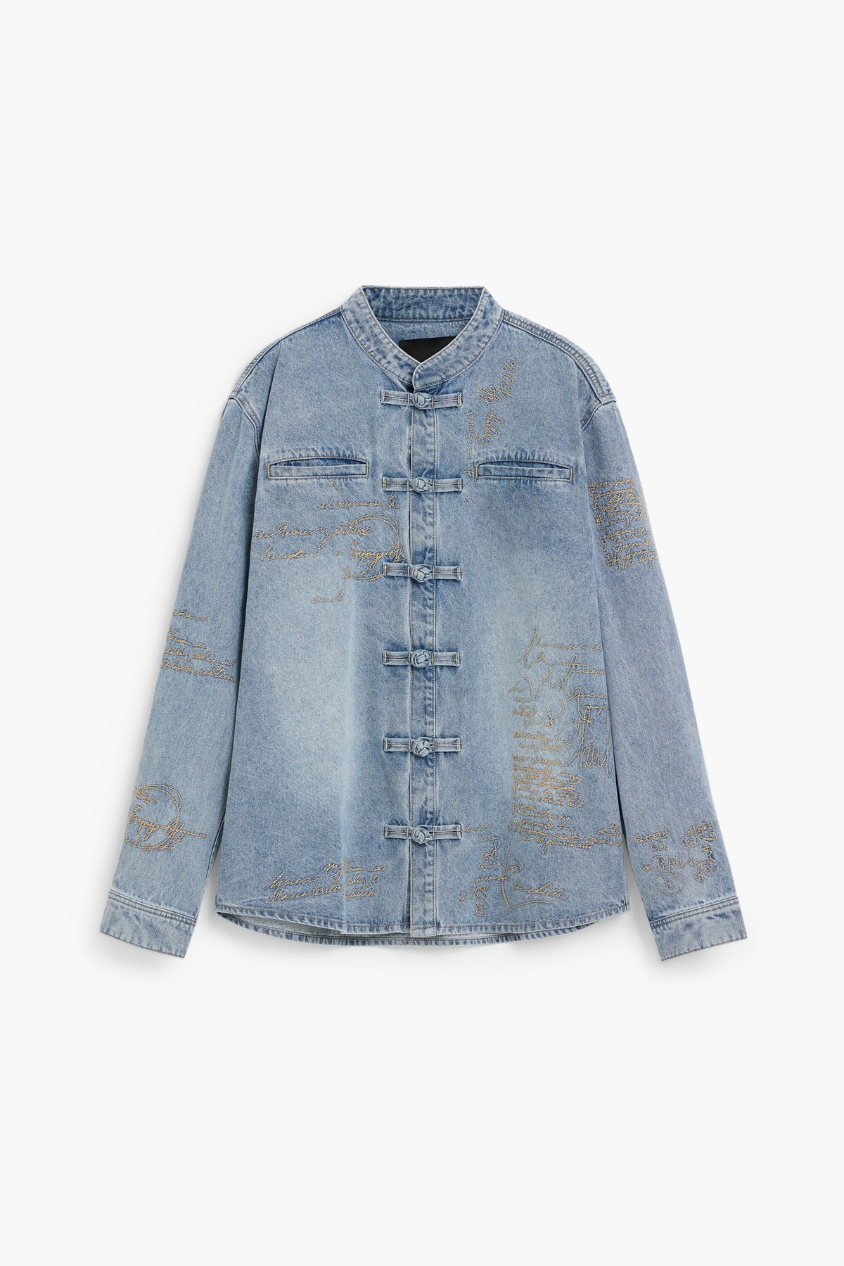 데시구알 자수 포인트 긴팔 데님 셔츠 27SMCD015053 LIGHT BLUE
