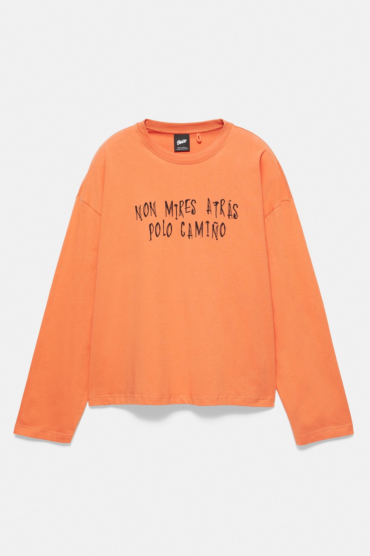 풀앤베어 오버핏 레터링 라운드넥 긴팔 티셔츠 7232/560 ORANGE