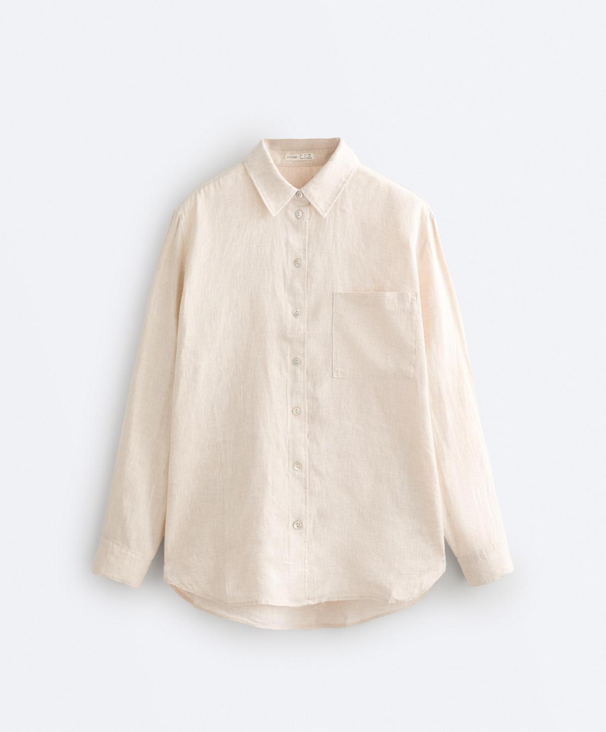 오이쇼 린넨 100% 릴랙스핏 긴팔 셔츠 0097/109/754 SAND MELANGE
